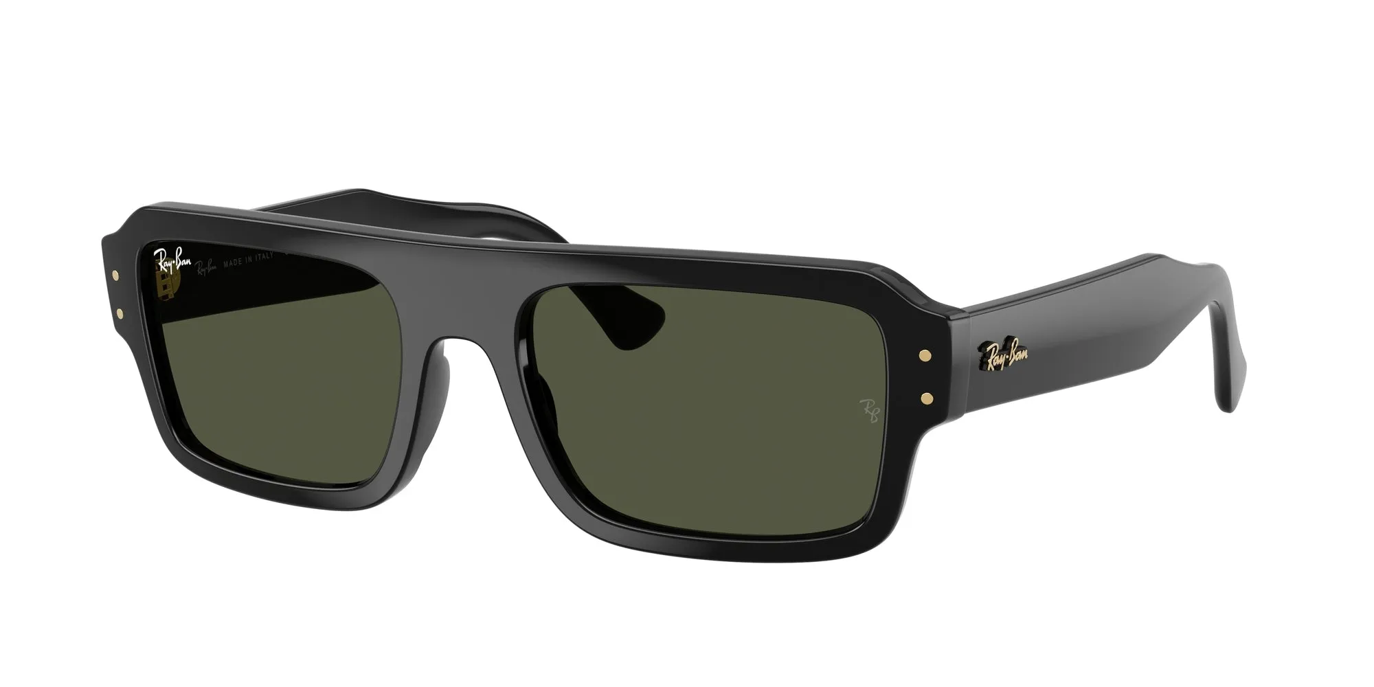 Ray - Ban RB4454 FLACKO 667731 Occhiali da sole Acetato Nero Verde Squadrata Normale - immagine 1