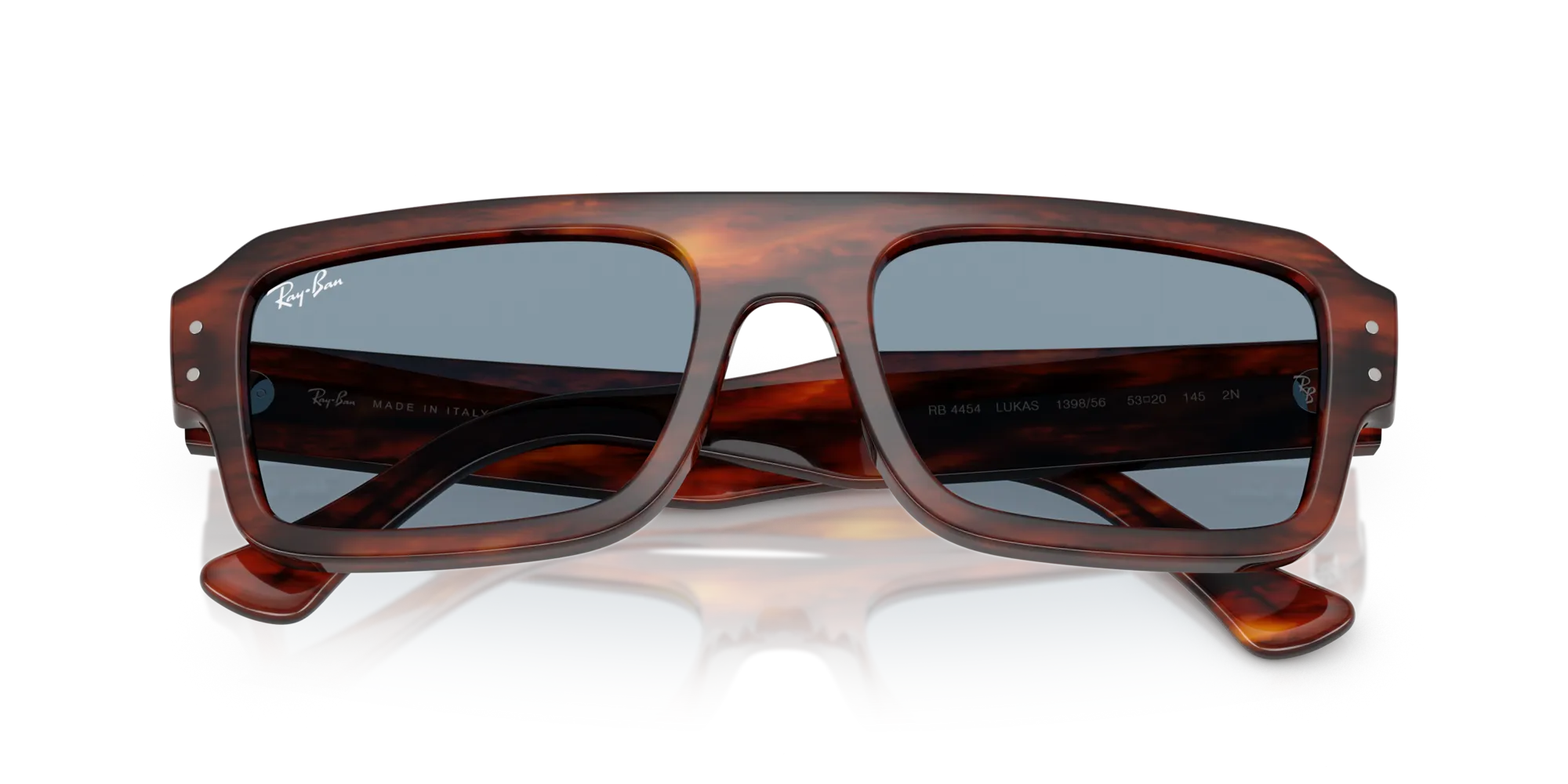 Ray - Ban RB4454 FLACKO 139856 Occhiali da sole Acetato Marrone Blu Squadrata Normale - immagine 2