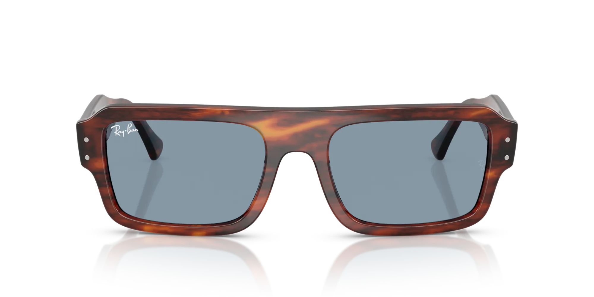 Ray - Ban RB4454 FLACKO 139856 Occhiali da sole Acetato Marrone Blu Squadrata Normale - immagine 3