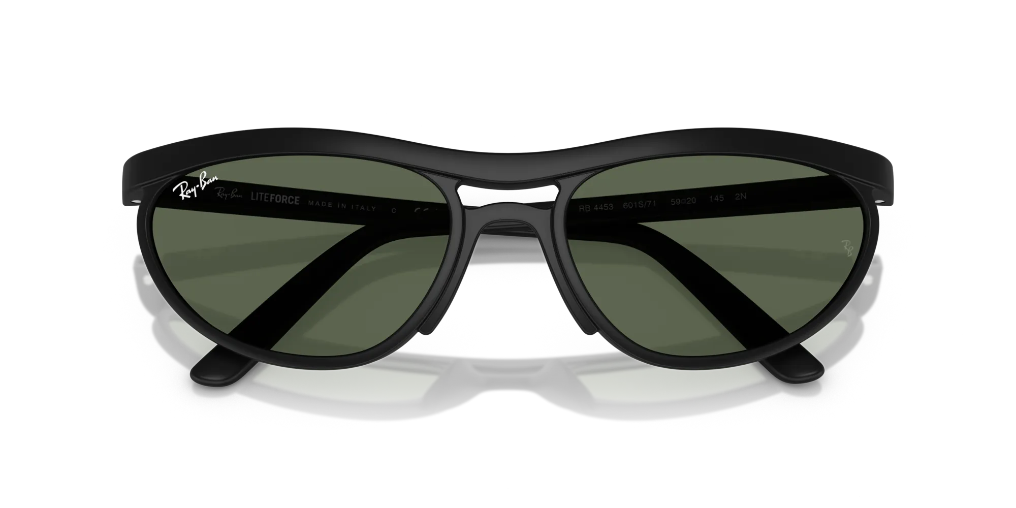 Ray - Ban RB4453 601S71 Occhiali da sole Peek Nero Verde Pillow Normale - immagine 2