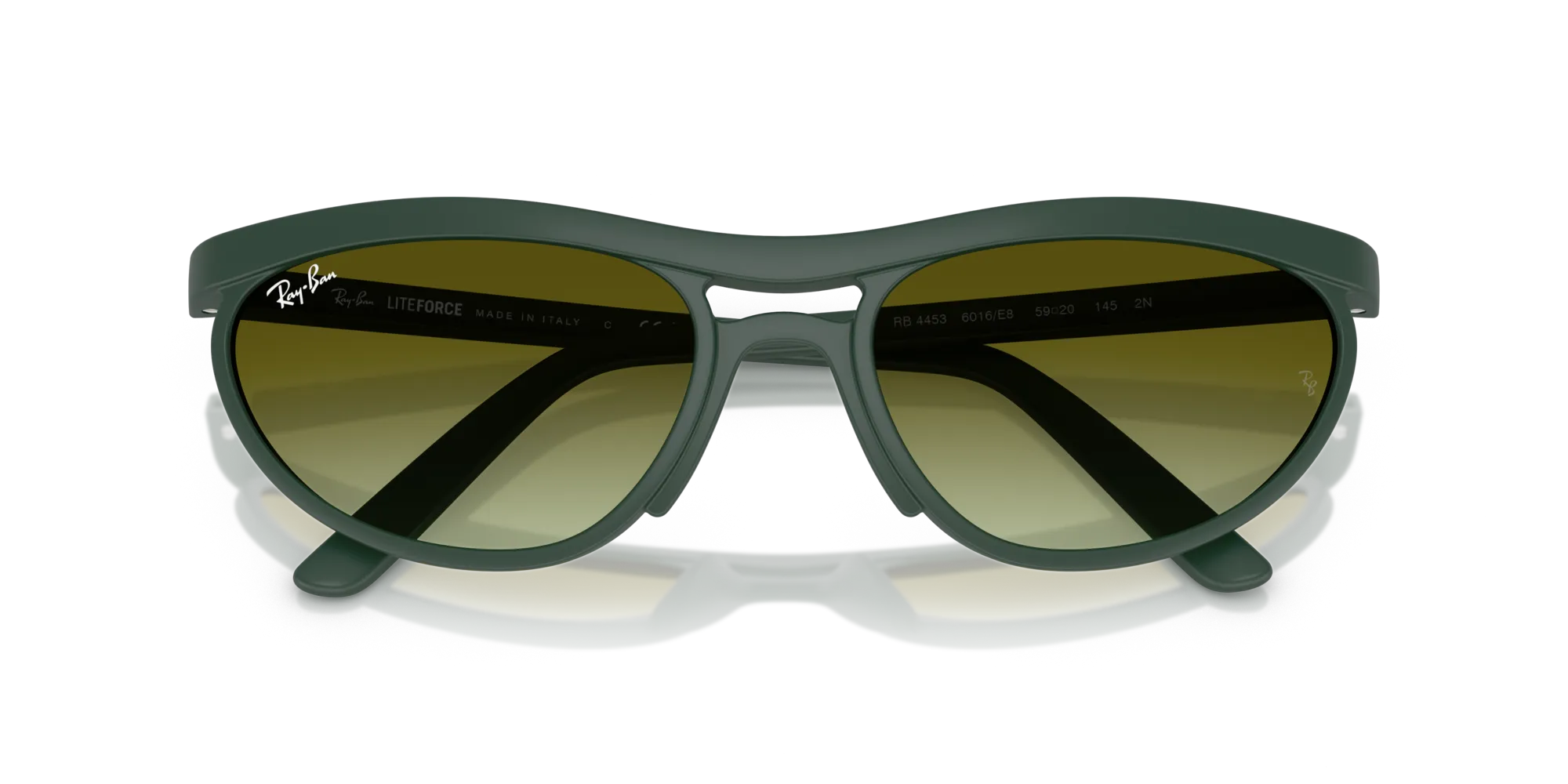 Ray - Ban RB4453 6016E8 Occhiali da sole Peek Verde Marrone Pillow Normale Sfumato - immagine 2
