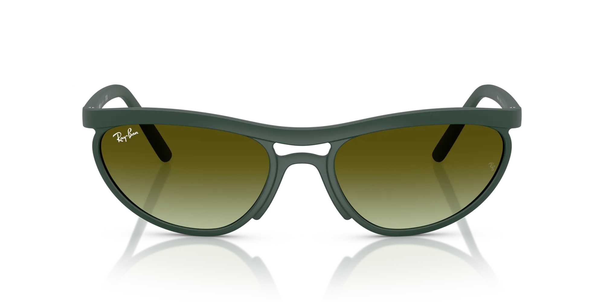 Ray - Ban RB4453 6016E8 Occhiali da sole Peek Verde Marrone Pillow Normale Sfumato - immagine 3