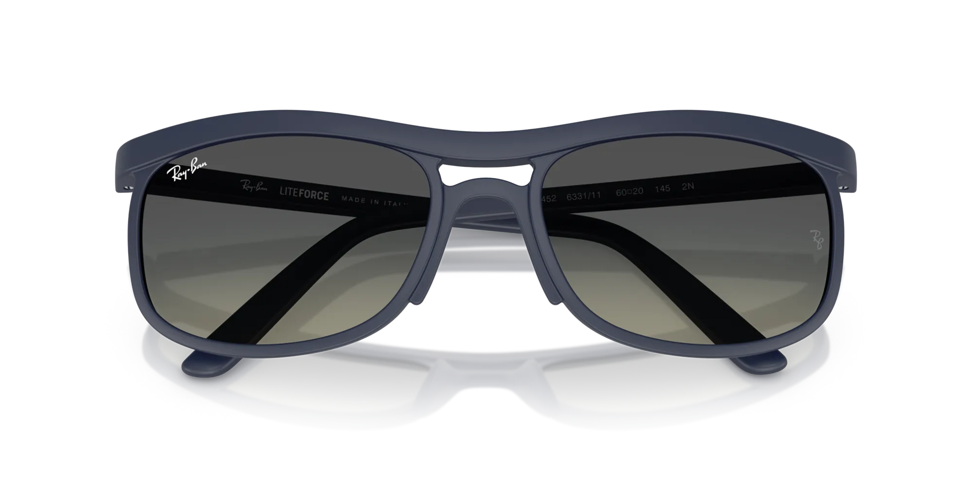 Ray - Ban RB4452 633111 Occhiali da sole Peek Blu Grigio Squadrata Normale Sfumato - immagine 2