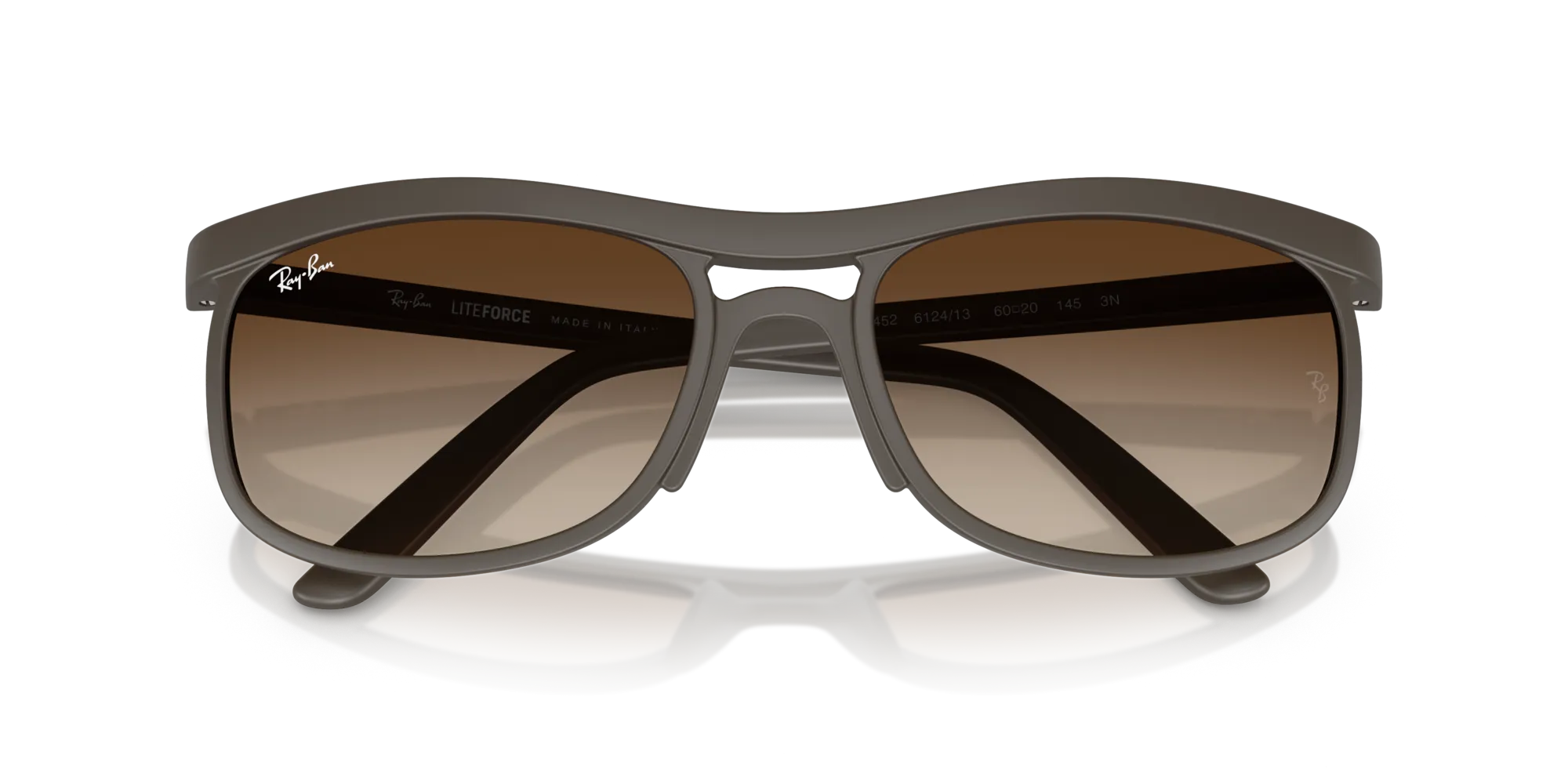 Ray - Ban RB4452 612413 Occhiali da sole Peek Marrone Marrone Squadrata Normale Sfumato - immagine 2