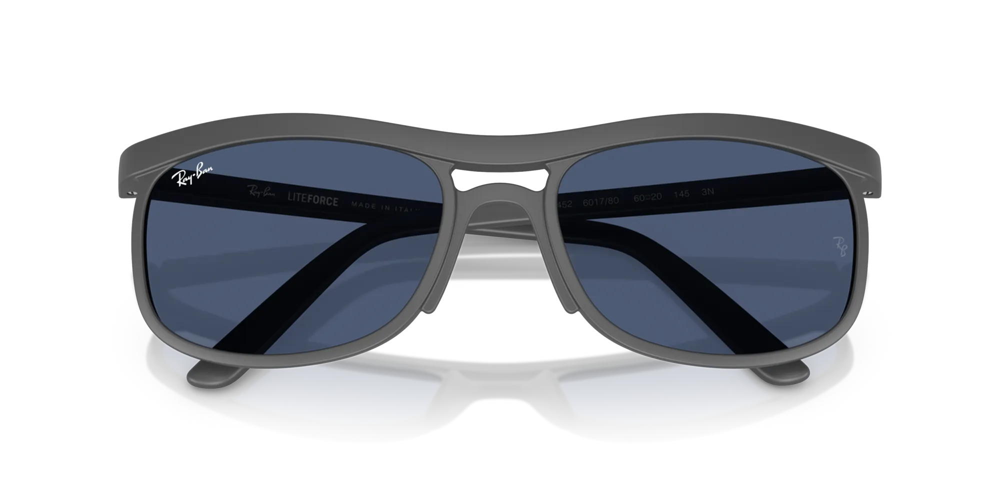 Ray - Ban RB4452 601780 Occhiali da sole Peek Grigio Blu Squadrata Normale - immagine 2