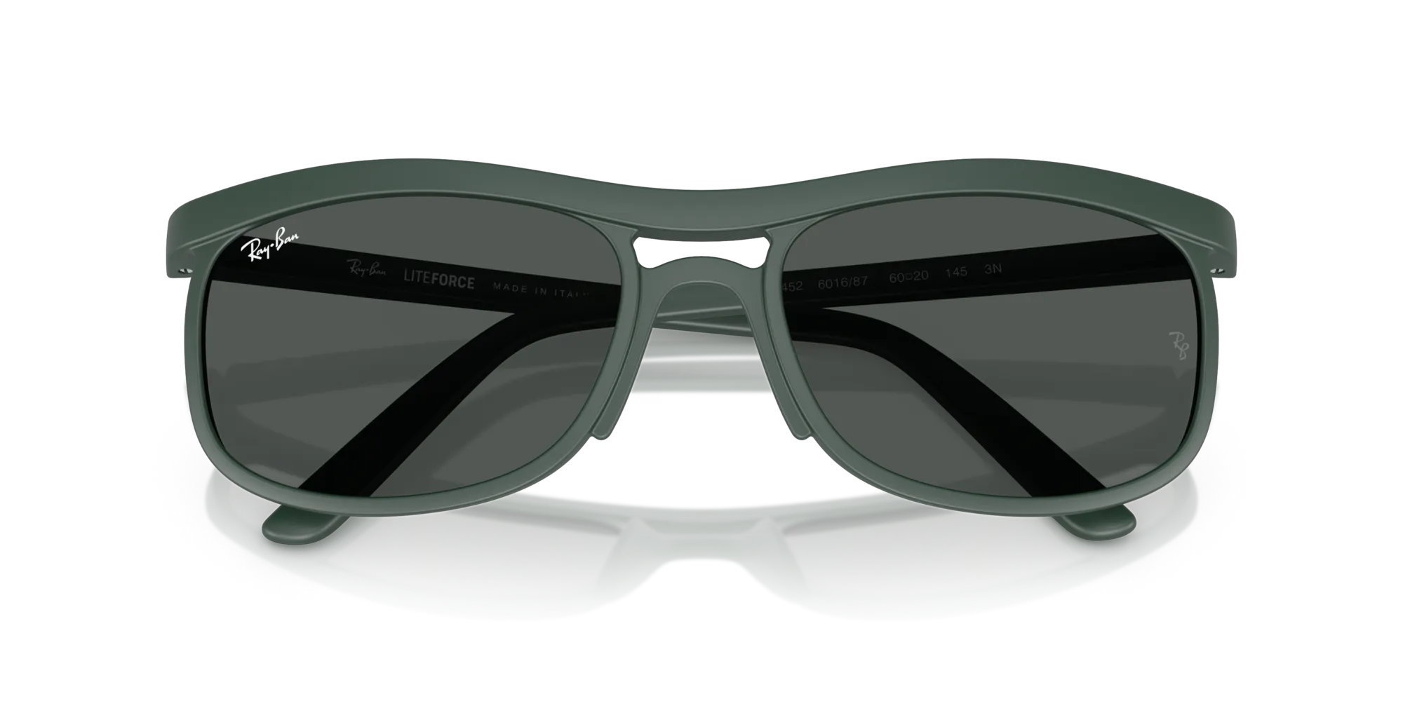 Ray - Ban RB4452 601687 Occhiali da sole Peek Verde Grigio Squadrata Normale - immagine 2
