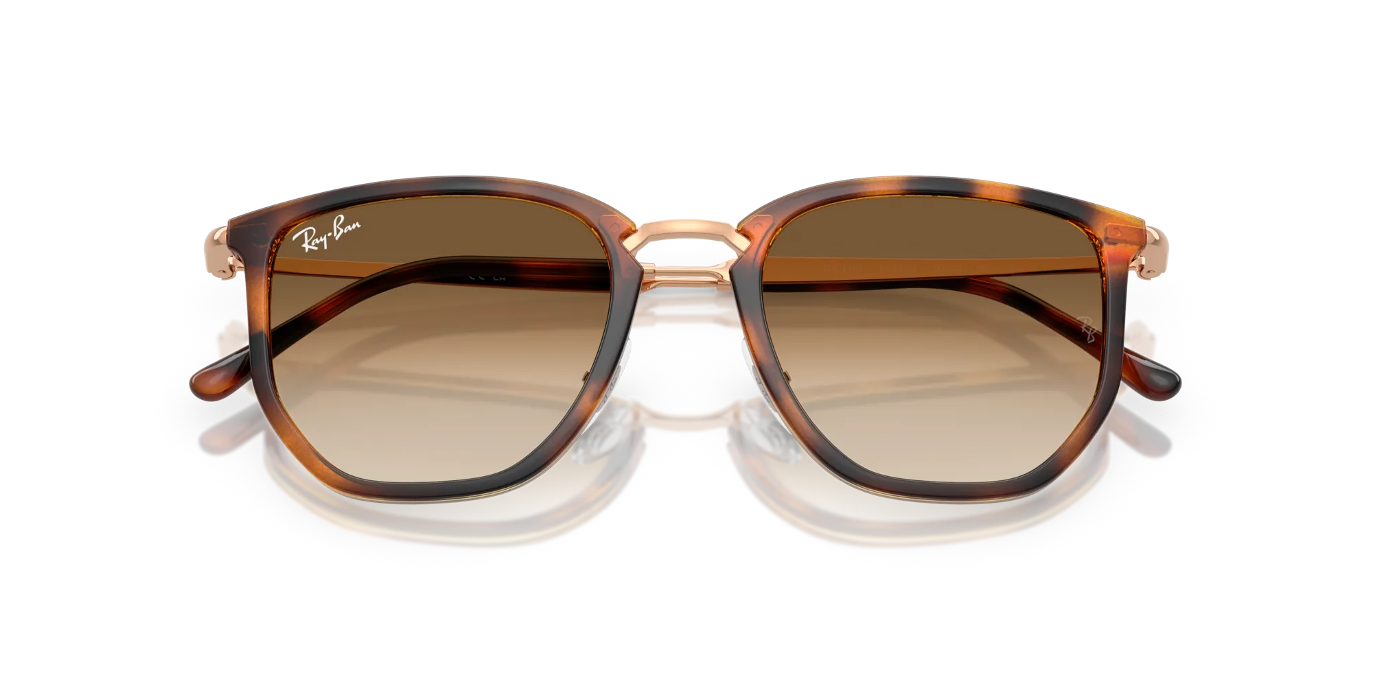 Ray - Ban RB4451 680451 Occhiali da sole Nylon Arancione Marrone Geometrica Normale Sfumato - immagine 2
