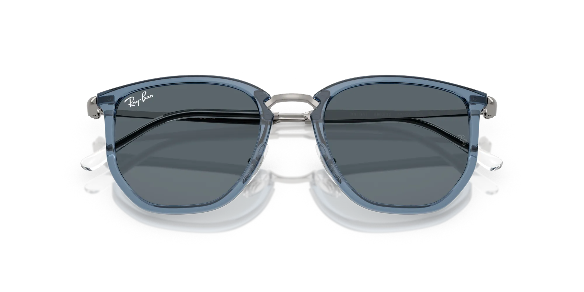 Ray - Ban RB4451 6803R5 Occhiali da sole Nylon Blu Blu Geometrica Normale - immagine 2