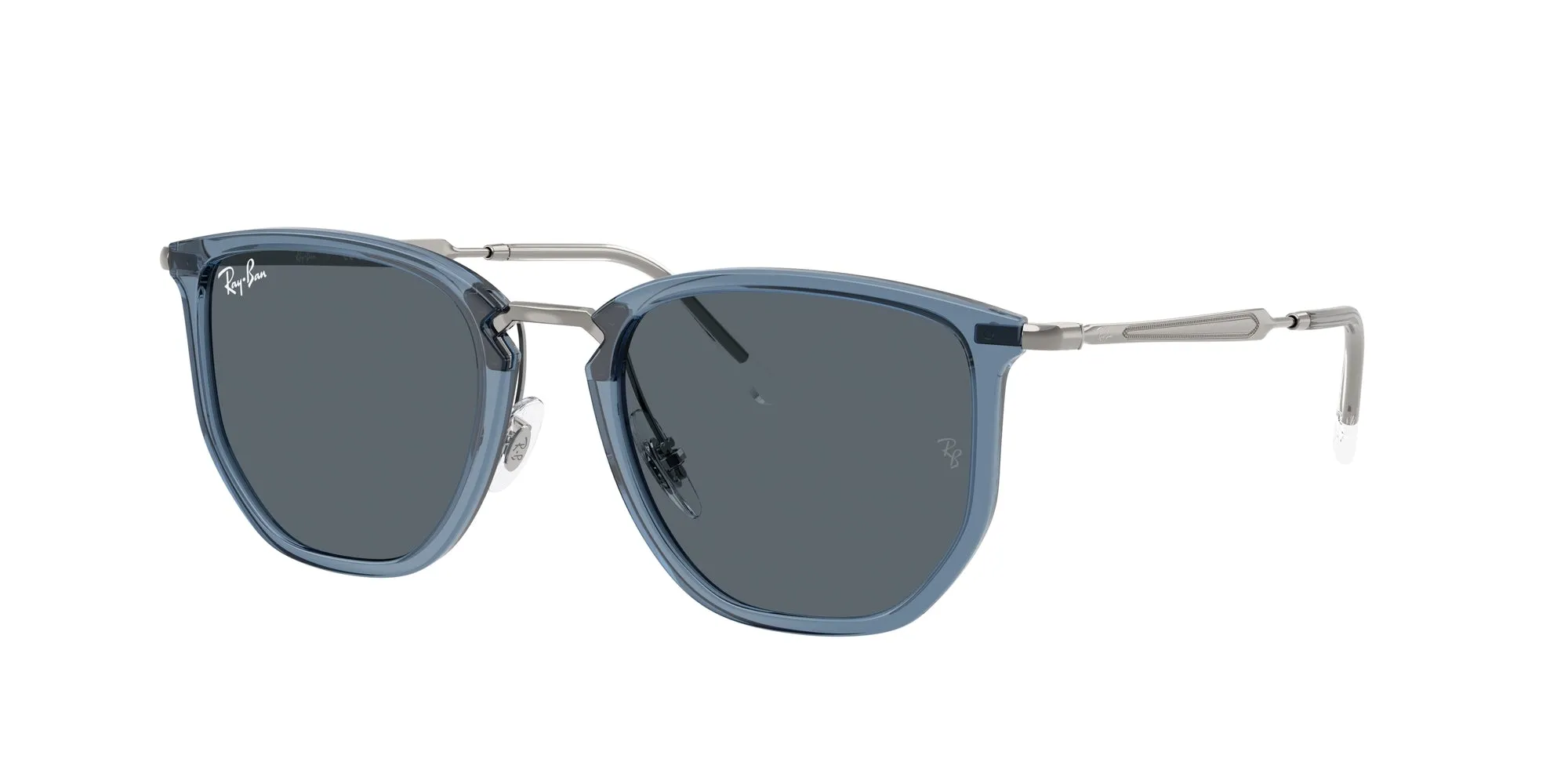 Ray - Ban RB4451 6803R5 Occhiali da sole Nylon Blu Blu Geometrica Normale - immagine 1