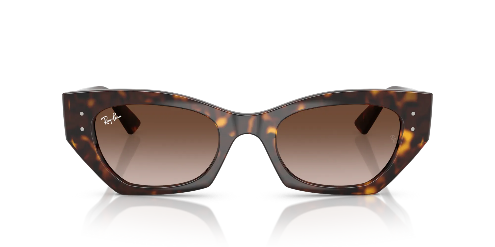 Ray - Ban RB4430 ZENA 135913 Occhiali da sole Iniettato Tartaruga Marrone Geometrica Normale Sfumato - immagine 3