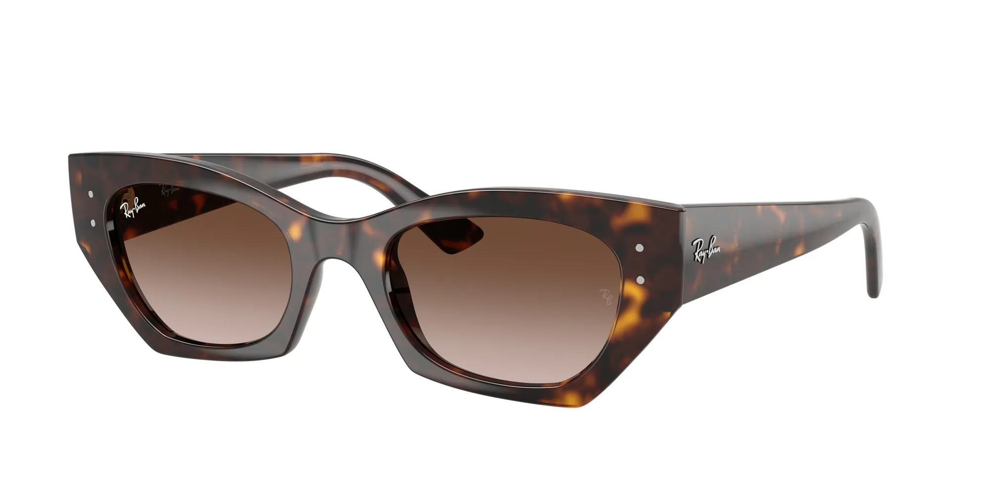 Ray - Ban RB4430 ZENA 135913 Occhiali da sole Iniettato Tartaruga Marrone Geometrica Normale Sfumato - immagine 1
