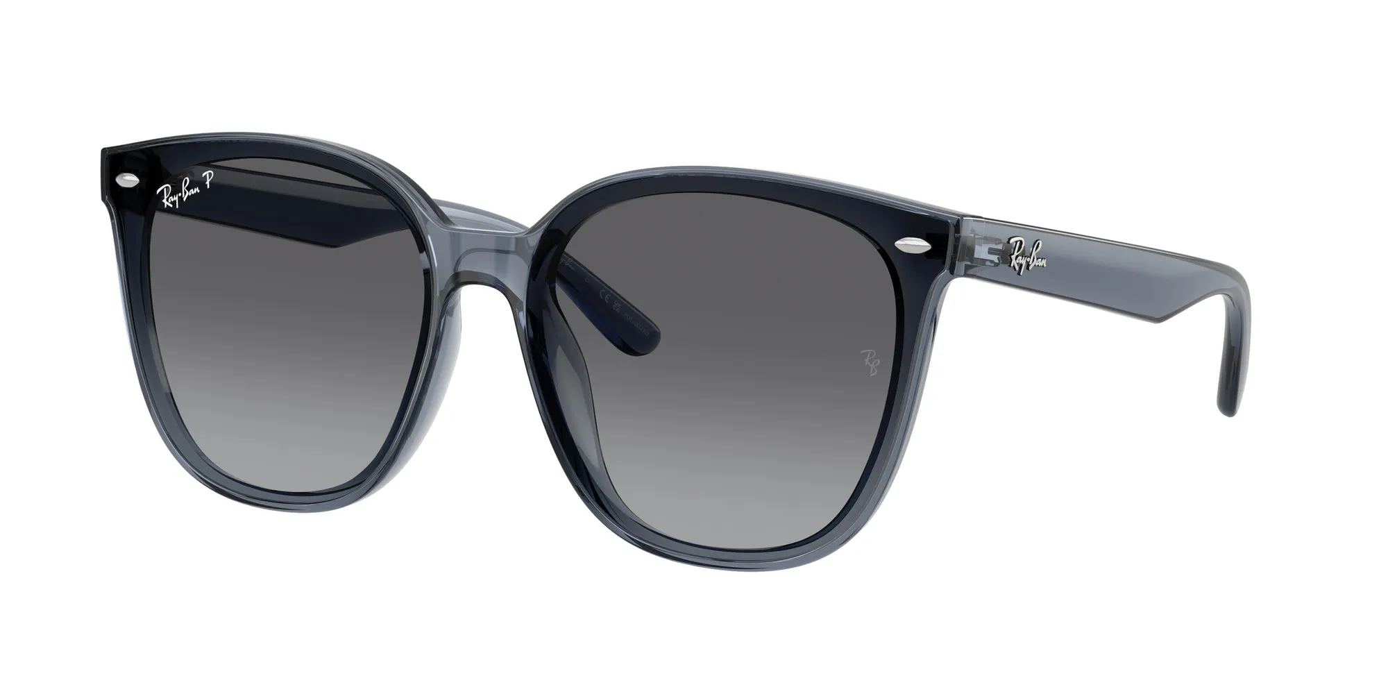 Ray - Ban RB4423D 6592T3 Occhiali da sole Iniettato Blu Grigio Squadrata Polarizzata - immagine 1