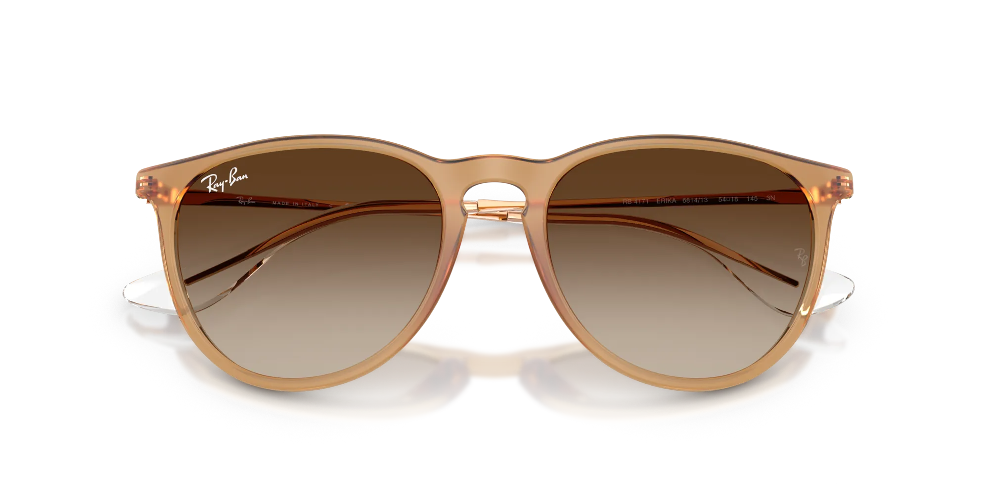 Ray - Ban RB4171 ERIKA 681413 Occhiali da sole Nylon Marrone Marrone Pantos Normale Sfumato - immagine 2