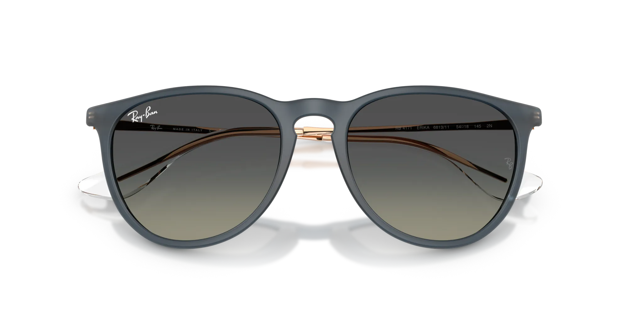 Ray - Ban RB4171 ERIKA 681311 Occhiali da sole Nylon Blu Grigio Pantos Normale Sfumato - immagine 2