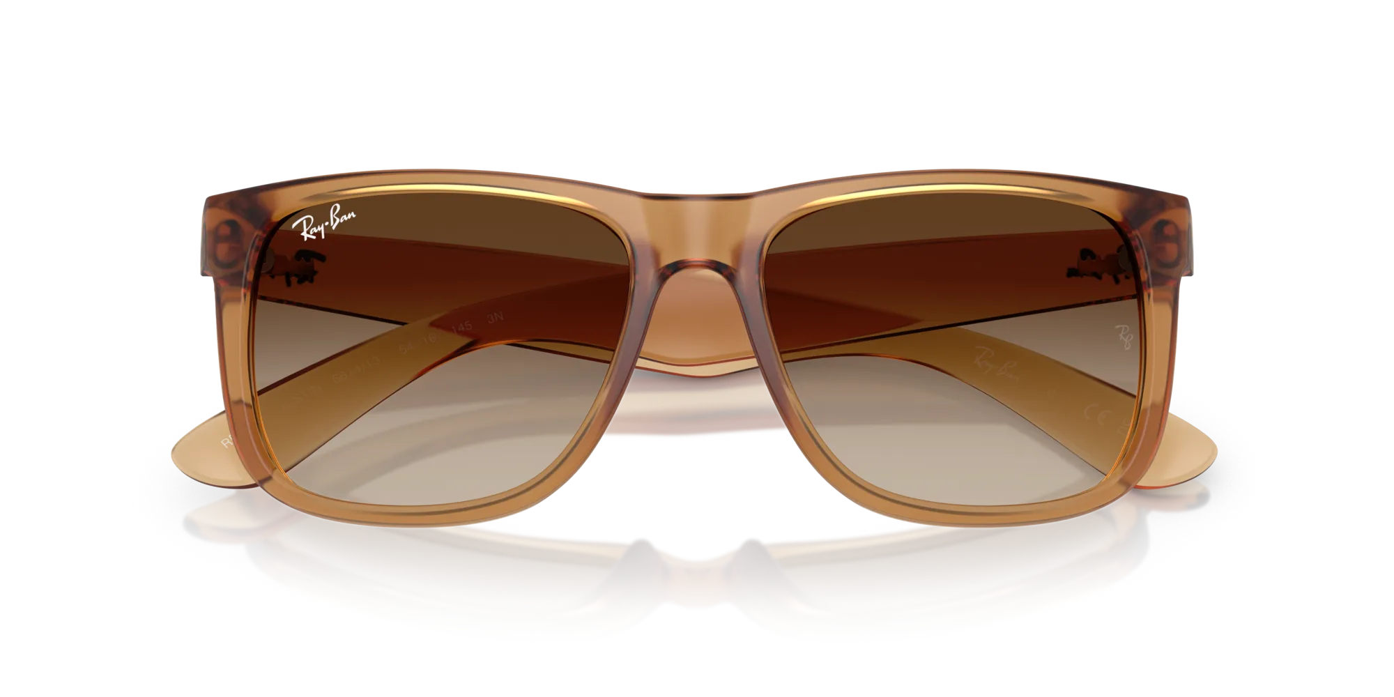 Ray - Ban RB4165 JUSTIN 681413 Occhiali da sole Nylon Marrone Marrone Squadrata Normale Sfumato - immagine 2