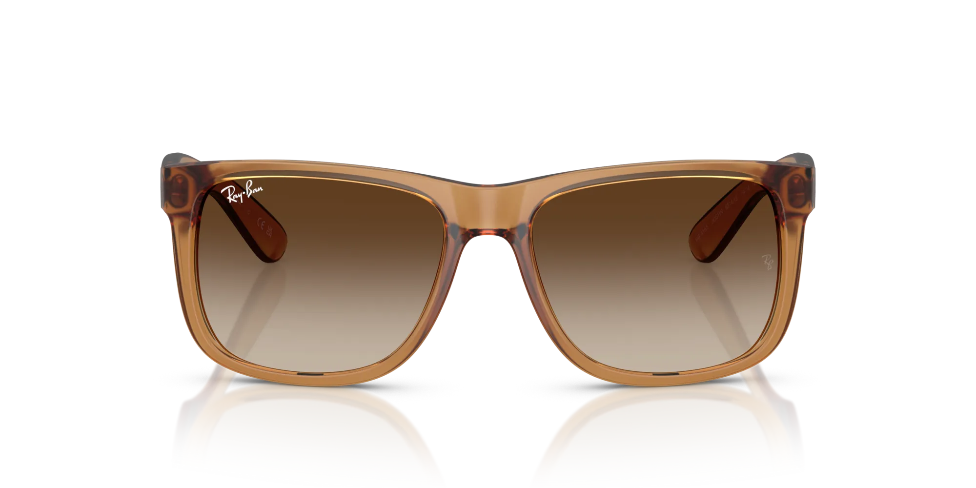 Ray - Ban RB4165 JUSTIN 681413 Occhiali da sole Nylon Marrone Marrone Squadrata Normale Sfumato - immagine 3
