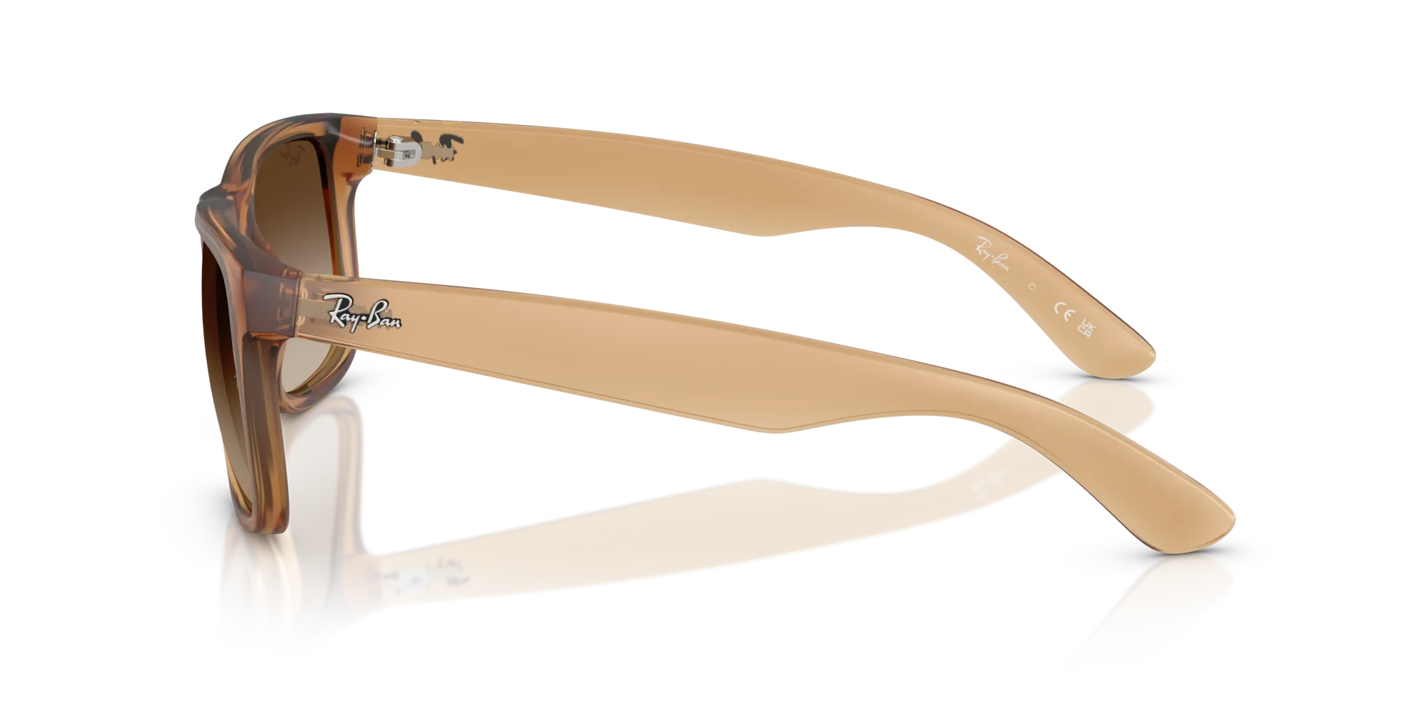 Ray - Ban RB4165 JUSTIN 681413 Occhiali da sole Nylon Marrone Marrone Squadrata Normale Sfumato - immagine 4
