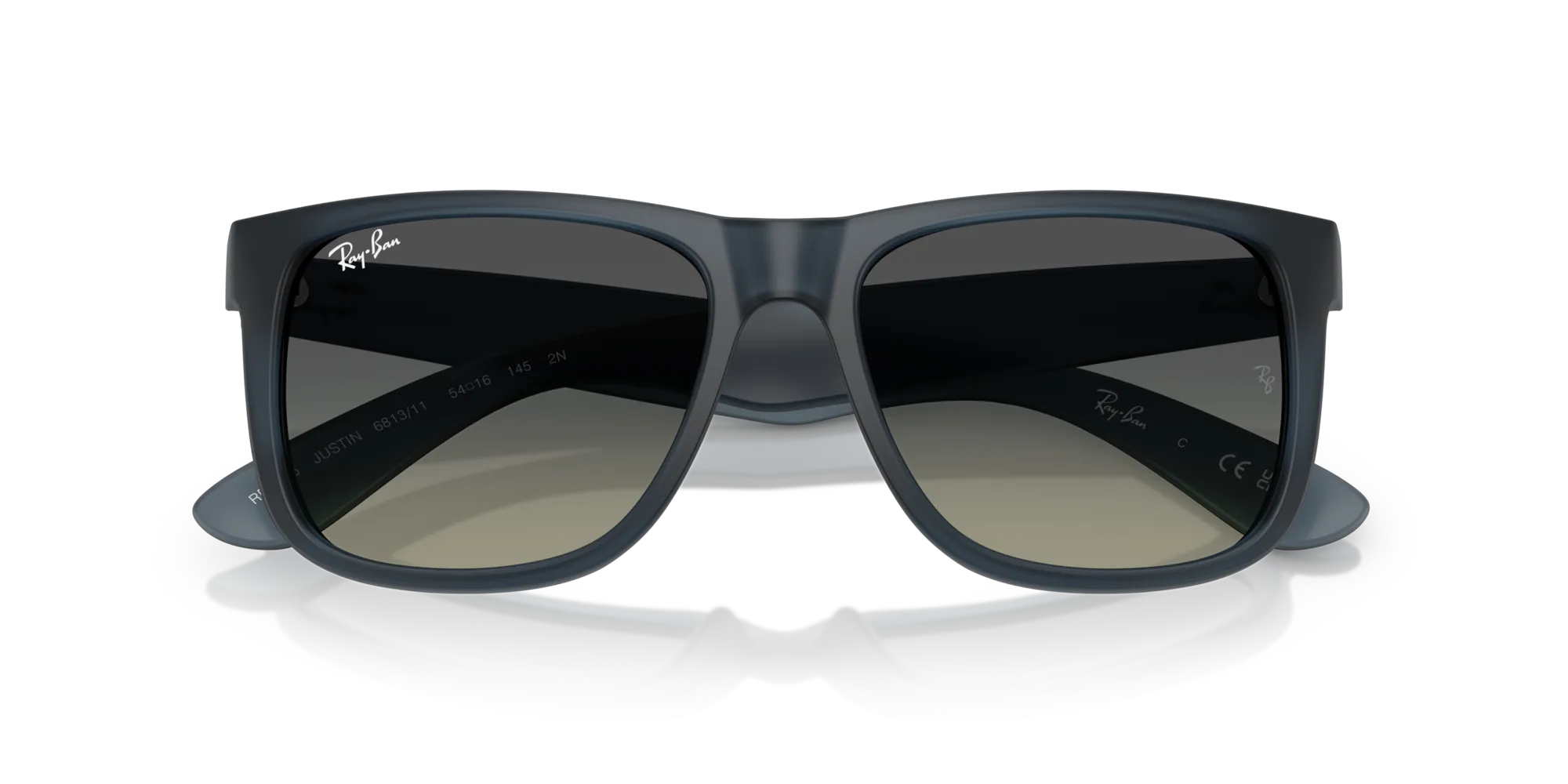 Ray - Ban RB4165 JUSTIN 681311 Occhiali da sole Nylon Blu Grigio Squadrata Normale Sfumato - immagine 2