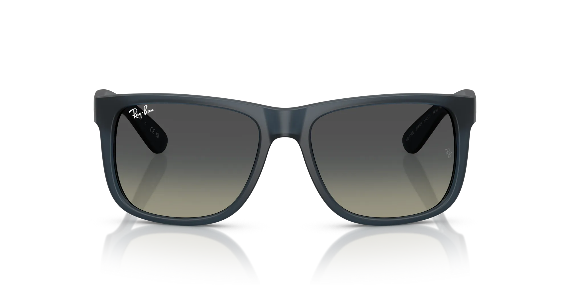 Ray - Ban RB4165 JUSTIN 681311 Occhiali da sole Nylon Blu Grigio Squadrata Normale Sfumato - immagine 3