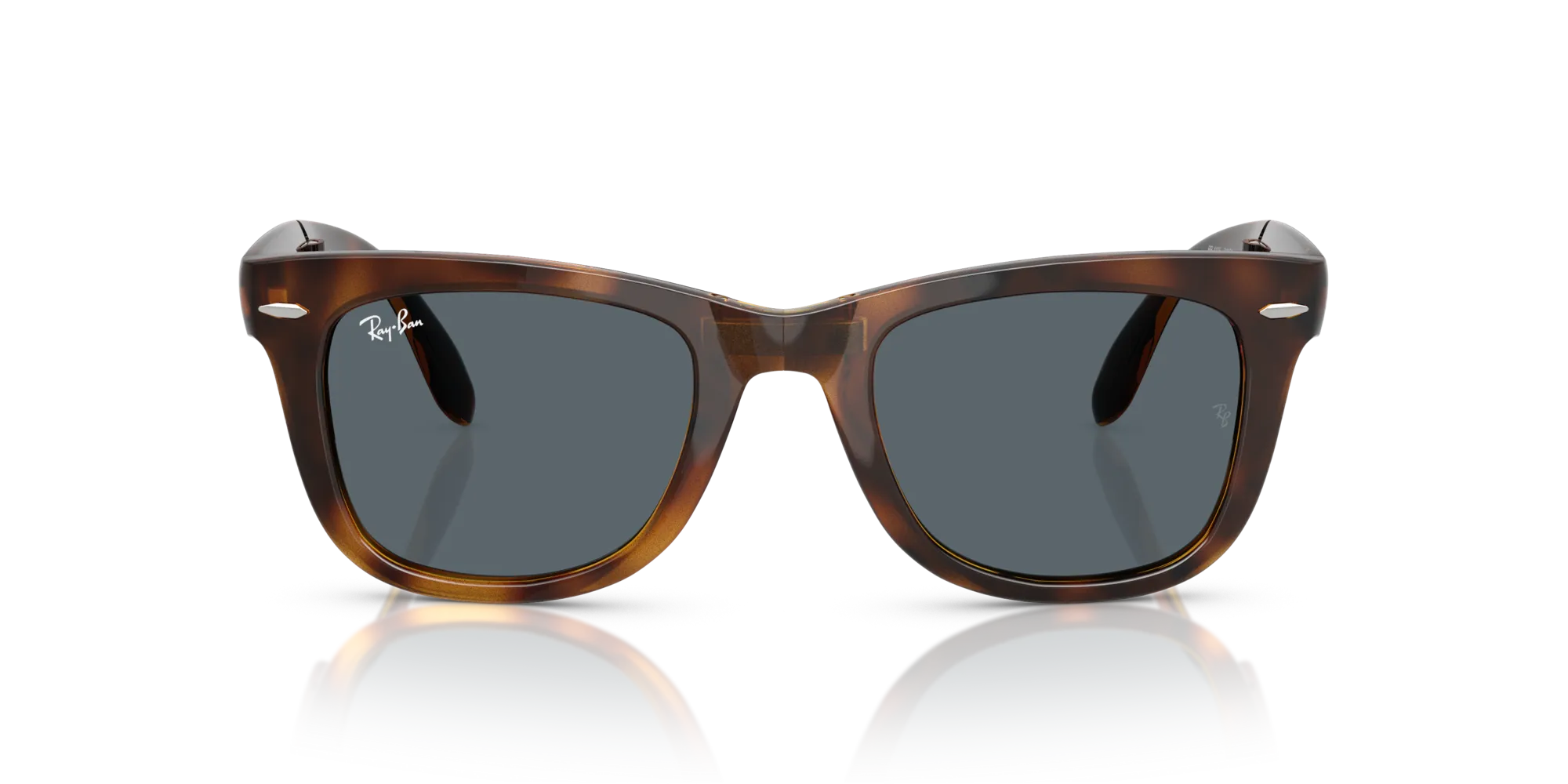 Ray - Ban RB4105 FOLDING WAYFARER 710/R5 Occhiali da sole Nylon Tartaruga Blu Squadrata Normale - immagine 3