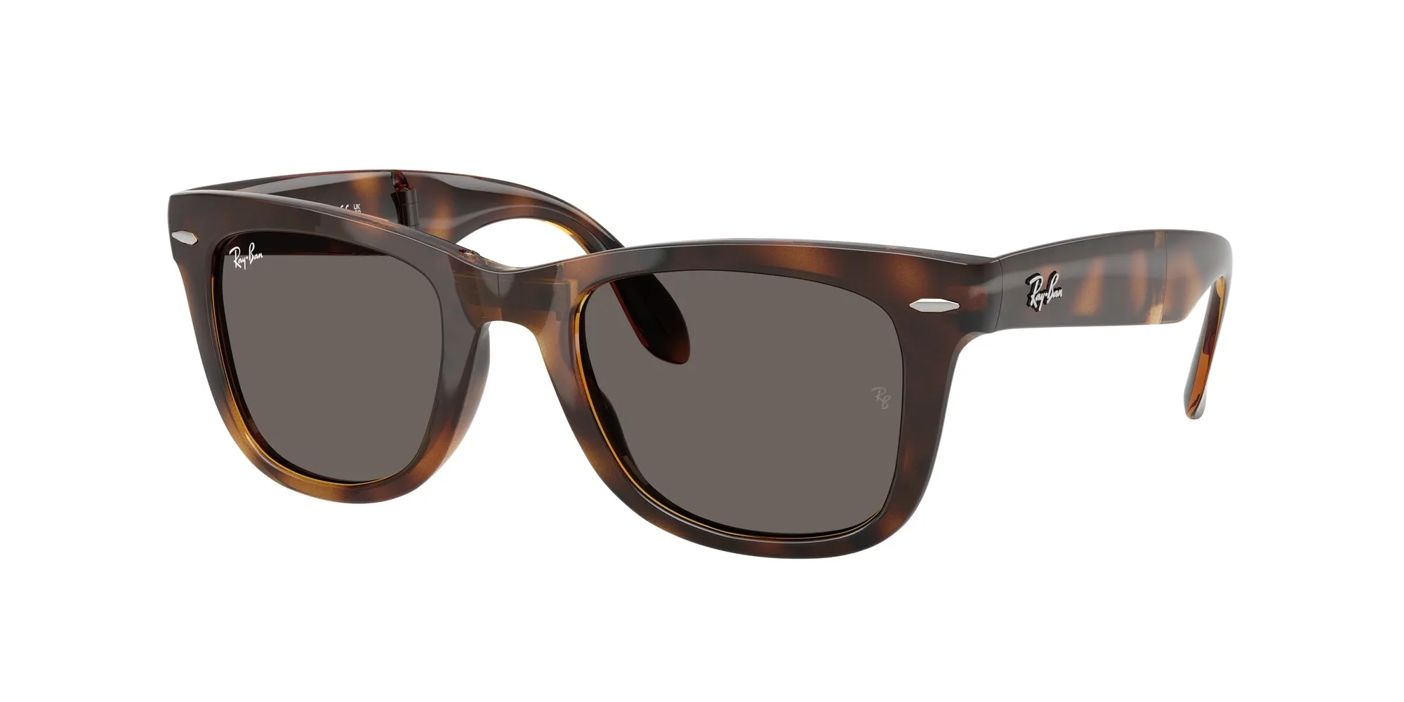Ray - Ban RB4105 FOLDING WAYFARER 710/B1 Occhiali da sole Nylon Tartaruga Grigio Squadrata Normale - immagine 1