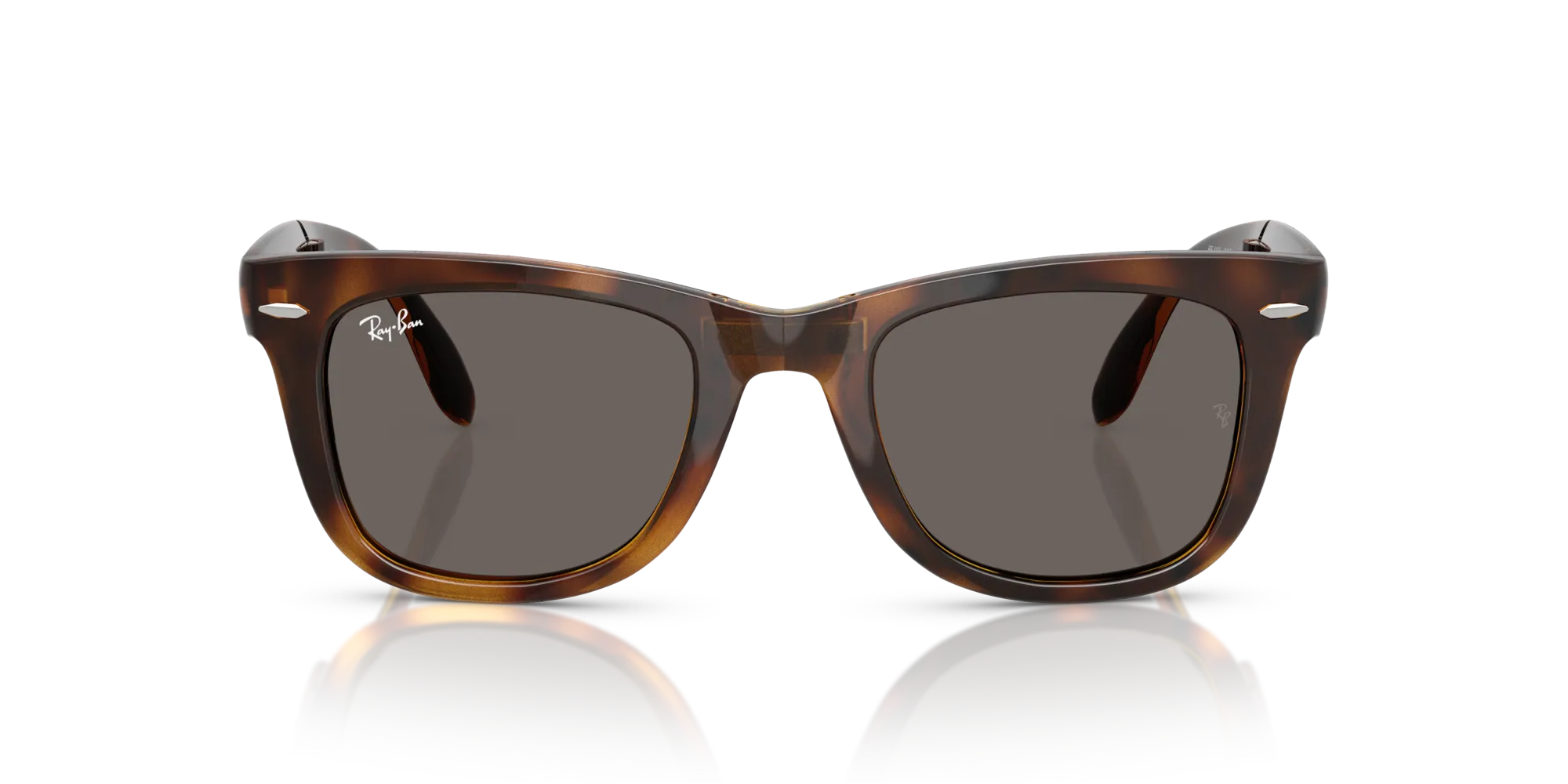 Ray - Ban RB4105 FOLDING WAYFARER 710/B1 Occhiali da sole Nylon Tartaruga Grigio Squadrata Normale - immagine 3