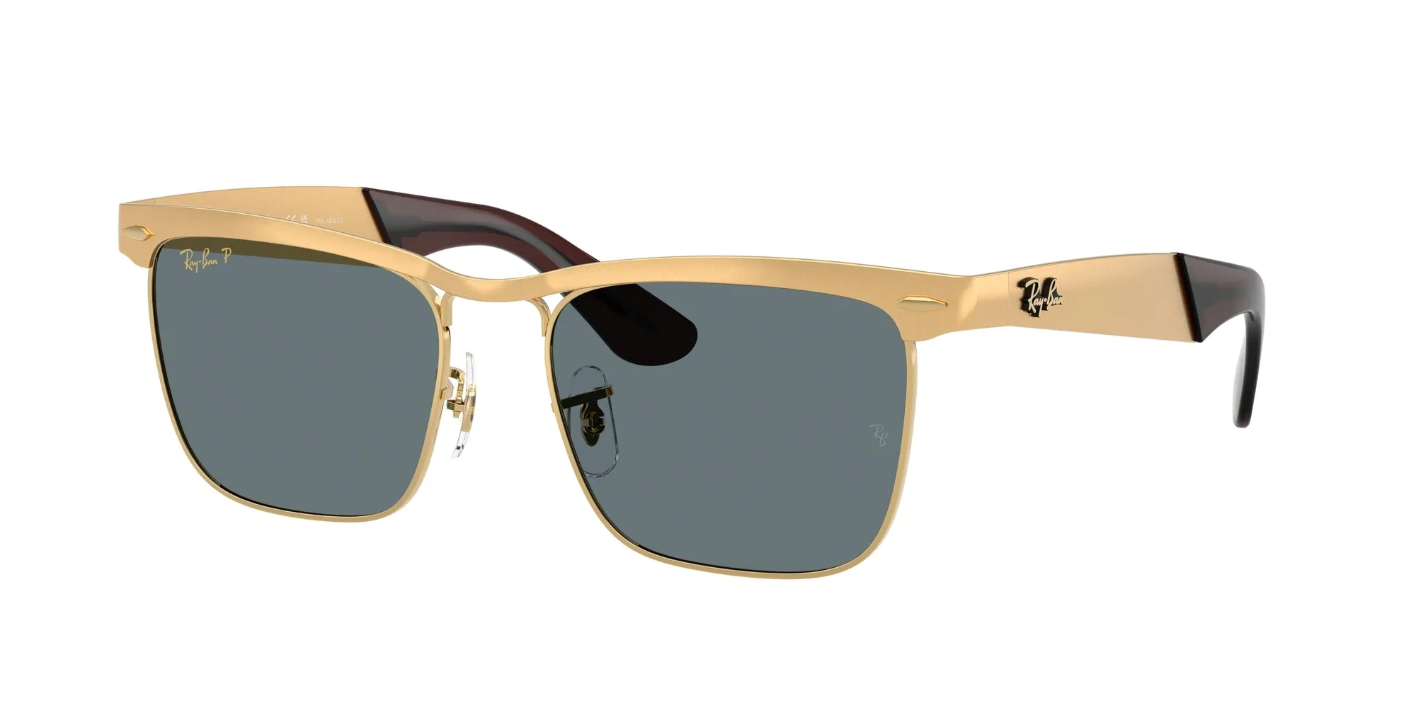Ray - Ban RB3875 WAYFARER DELUXE 92763R Occhiali da sole Metallo Oro Blu Squadrata Polarizzata - immagine 1