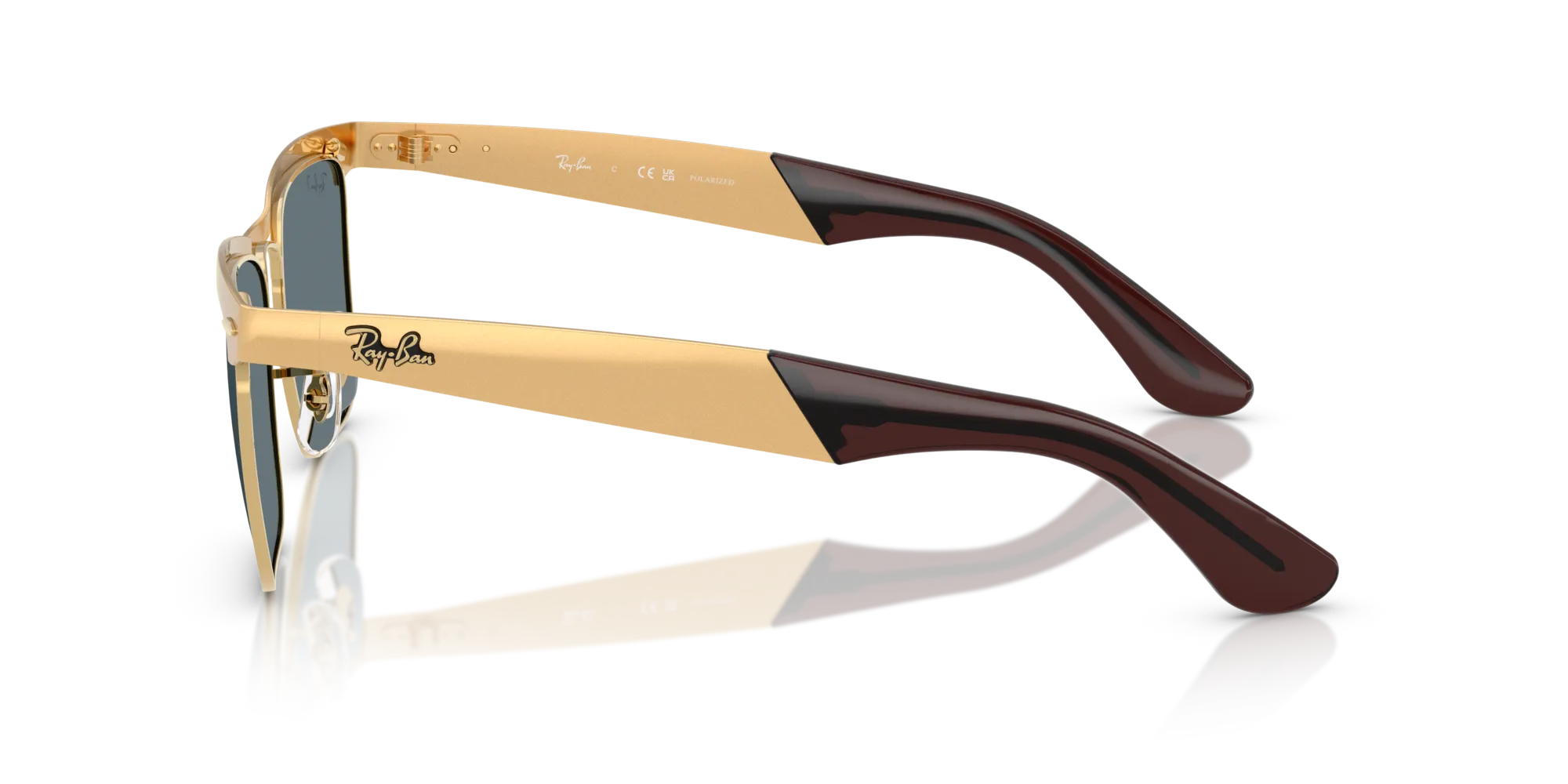 Ray - Ban RB3875 WAYFARER DELUXE 92763R Occhiali da sole Metallo Oro Blu Squadrata Polarizzata - immagine 4