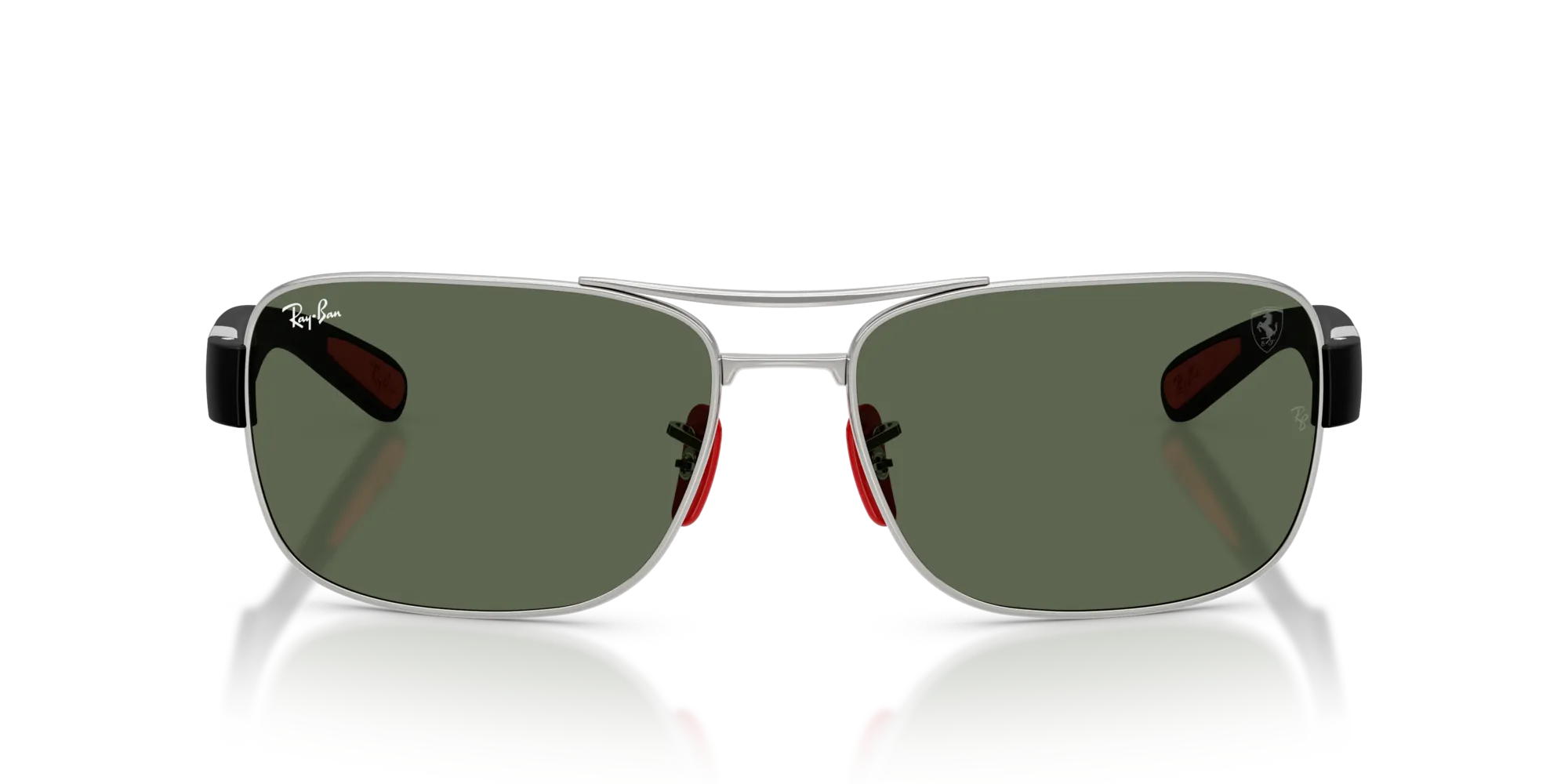 Ray - Ban RB3763M F03171 Occhiali da sole Metallo Argento Verde Squadrata Normale - immagine 3