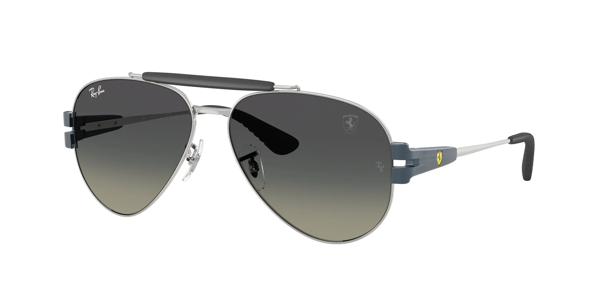 Ray - Ban RB3762M F12311 Occhiali da sole Metallo Argento Grigio Pantos Normale Sfumato - immagine 1