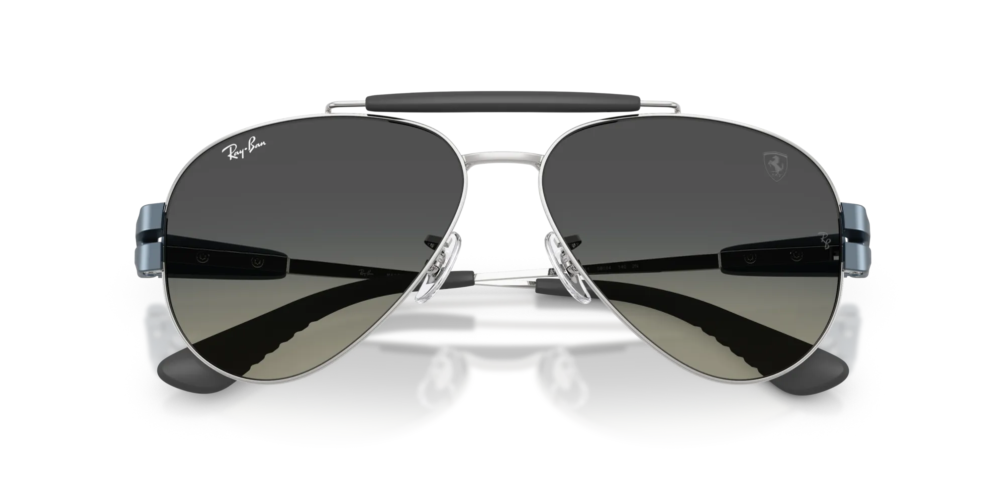 Ray - Ban RB3762M F12311 Occhiali da sole Metallo Argento Grigio Pantos Normale Sfumato - immagine 2