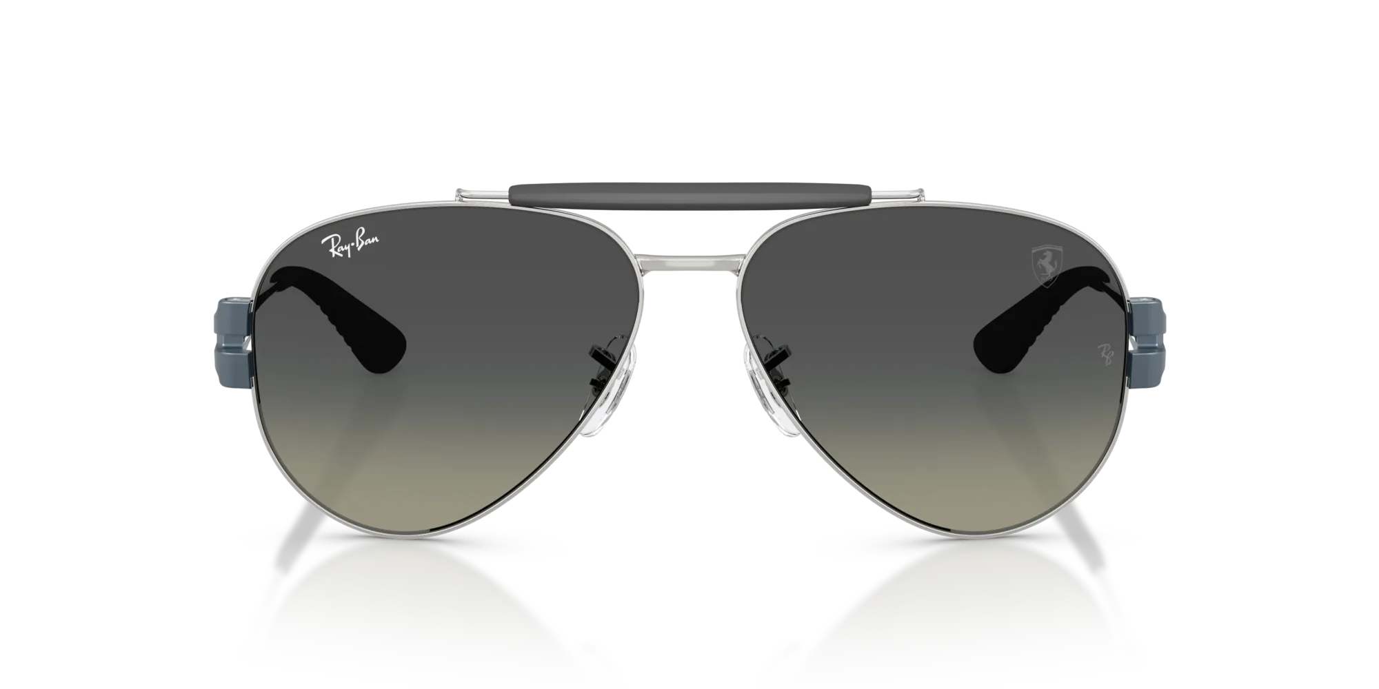 Ray - Ban RB3762M F12311 Occhiali da sole Metallo Argento Grigio Pantos Normale Sfumato - immagine 3