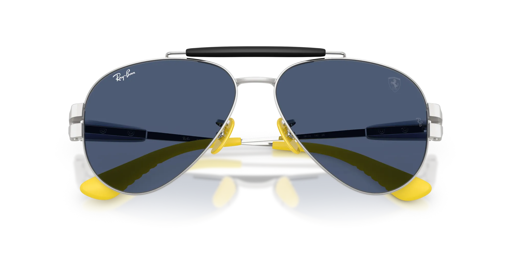 Ray - Ban RB3762M F06480 Occhiali da sole Metallo Argento Blu Pantos Normale - immagine 2