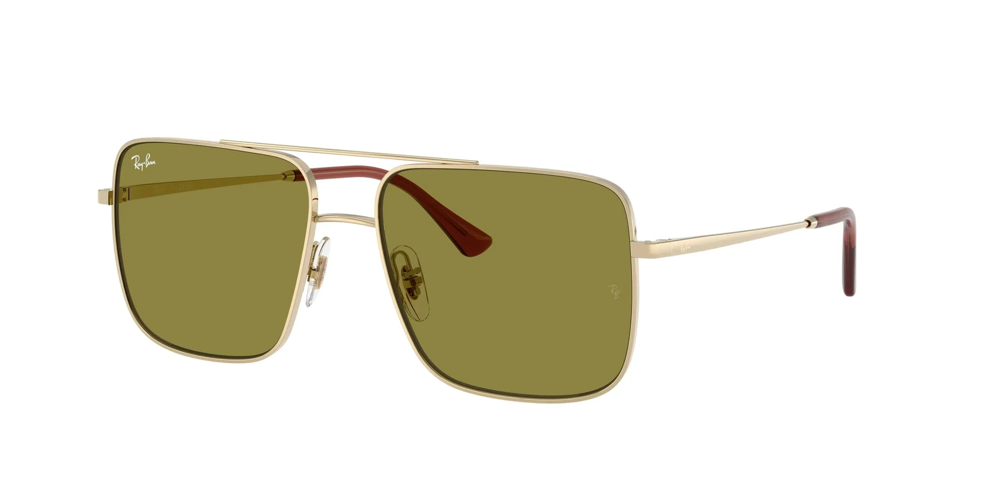 Ray - Ban RB3758 ARI 9213/2 Occhiali da sole Metallo Oro Verde Squadrata Normale - immagine 1