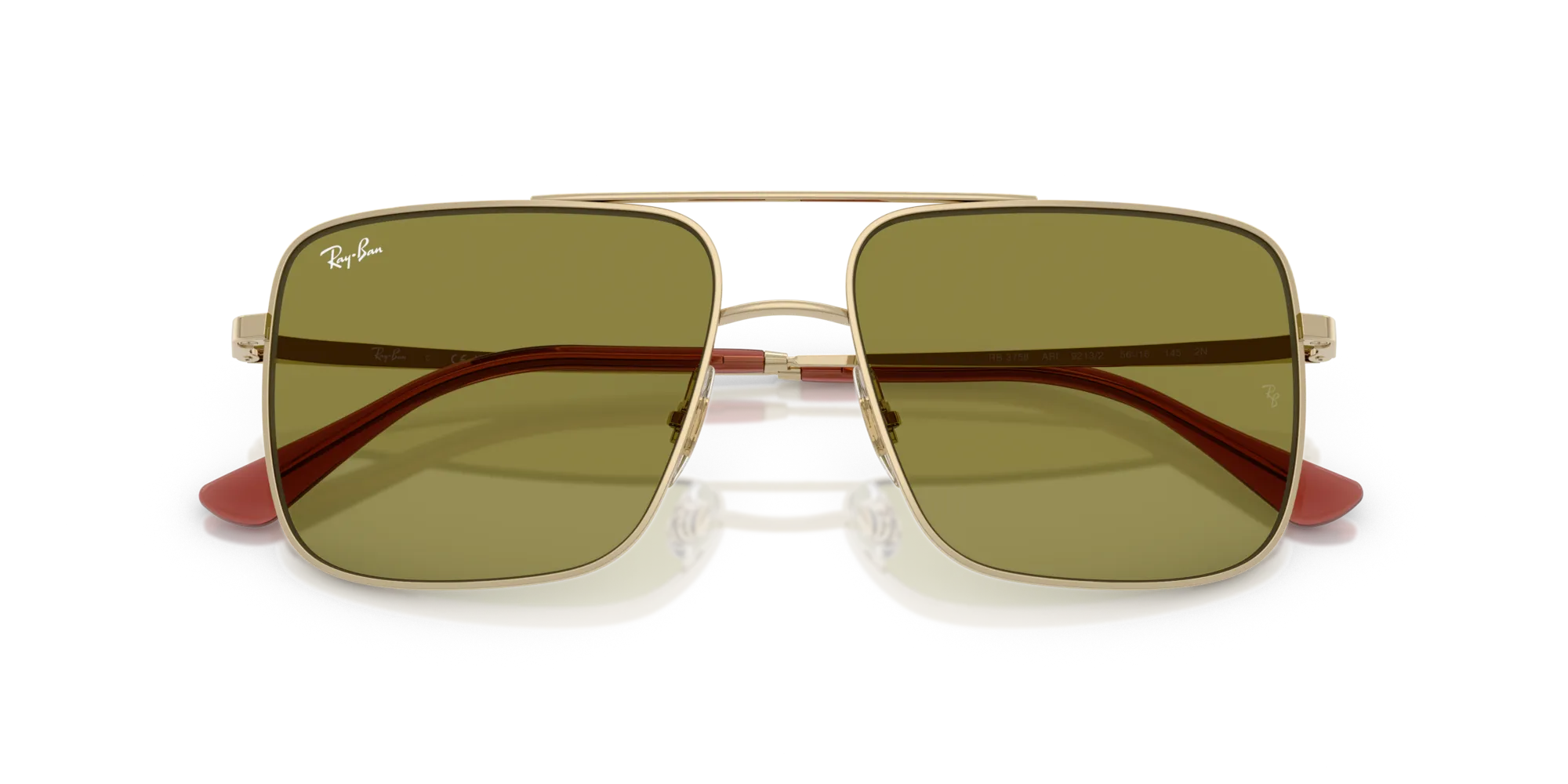 Ray - Ban RB3758 ARI 9213/2 Occhiali da sole Metallo Oro Verde Squadrata Normale - immagine 2