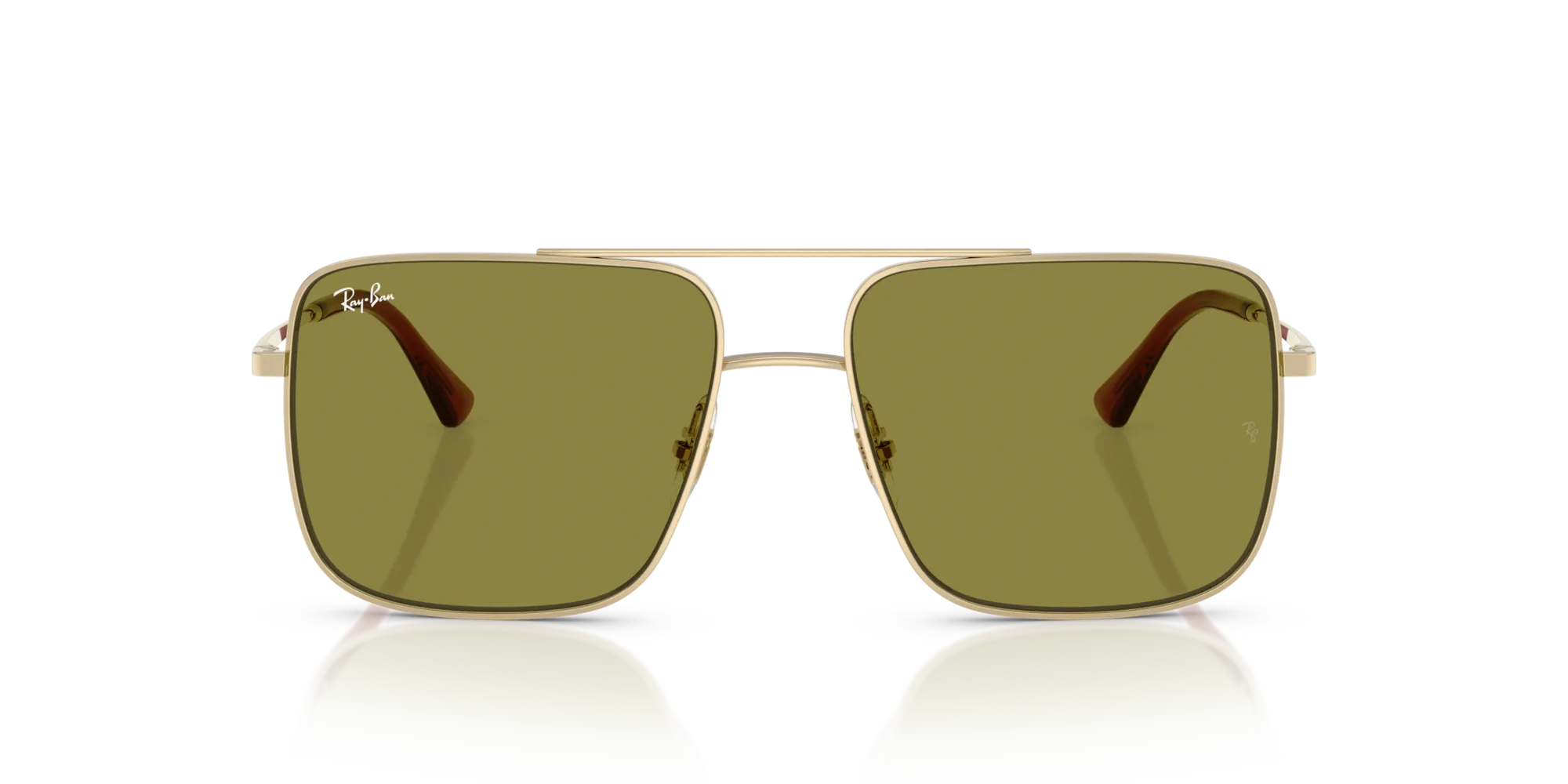 Ray - Ban RB3758 ARI 9213/2 Occhiali da sole Metallo Oro Verde Squadrata Normale - immagine 3