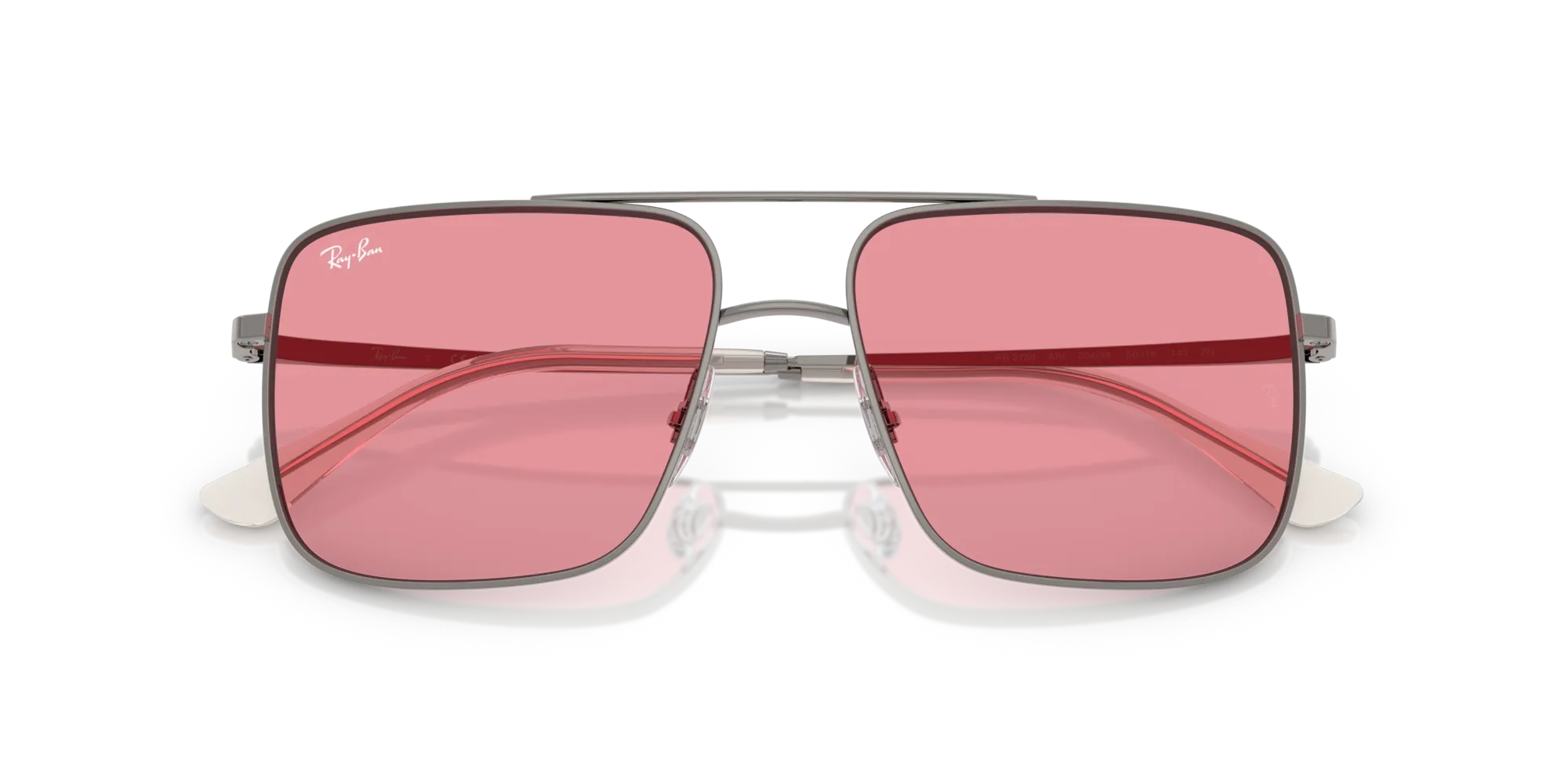 Ray - Ban RB3758 ARI 004/84 Occhiali da sole Metallo Grigio Rosa Squadrata Normale - immagine 2