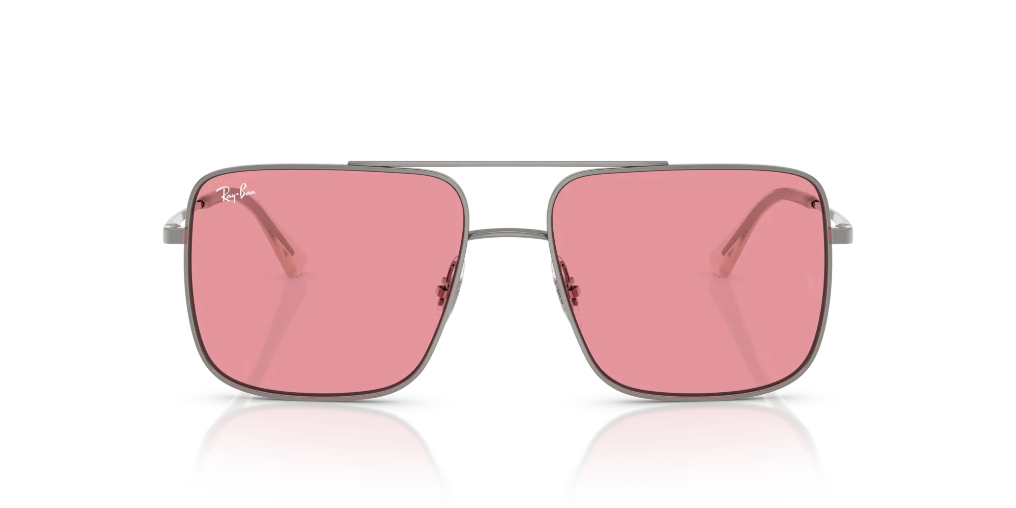Ray - Ban RB3758 ARI 004/84 Occhiali da sole Metallo Grigio Rosa Squadrata Normale - immagine 3