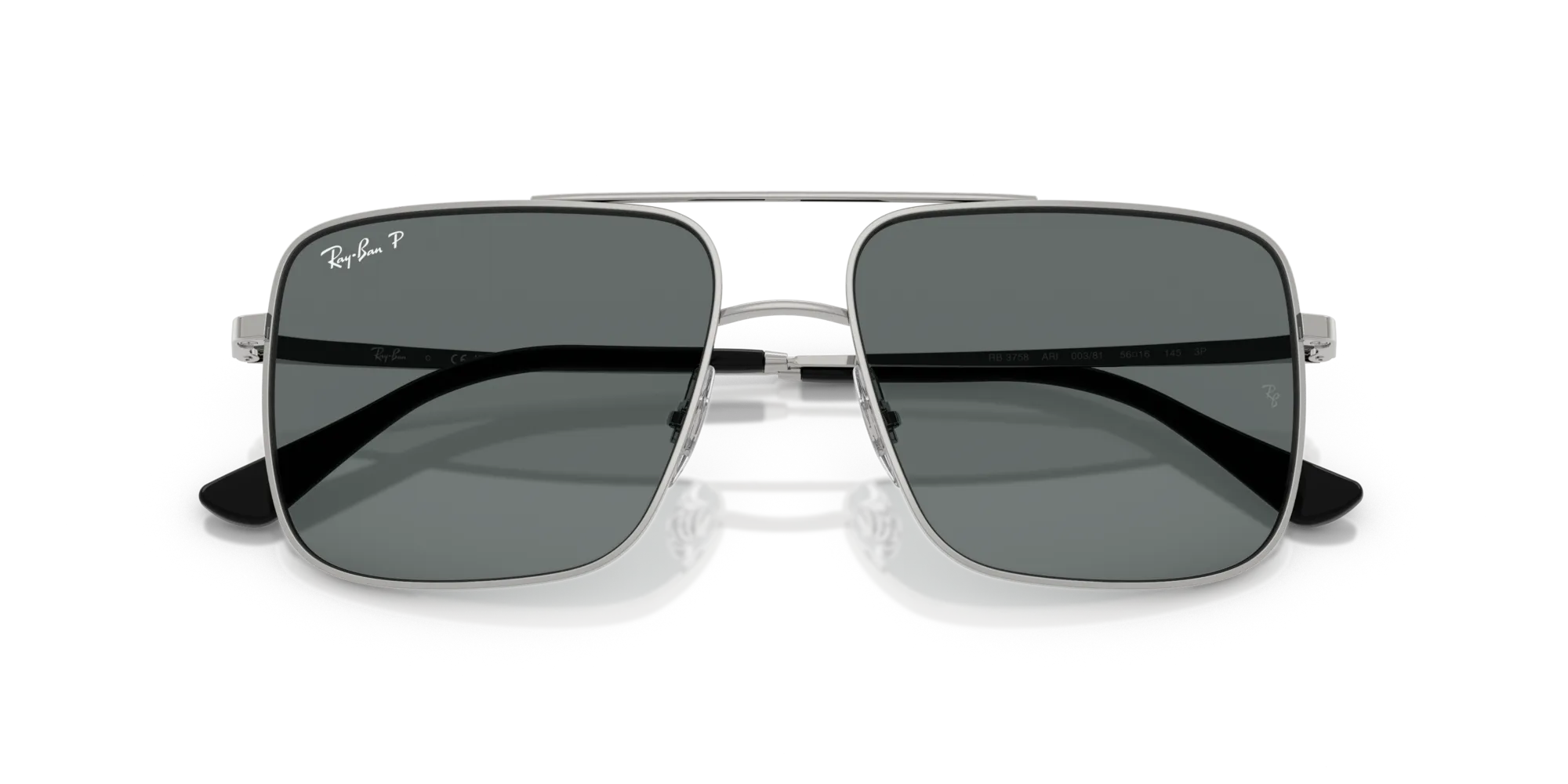 Ray - Ban RB3758 ARI 003/81 Occhiali da sole Metallo Argento Grigio Squadrata Polarizzata - immagine 2