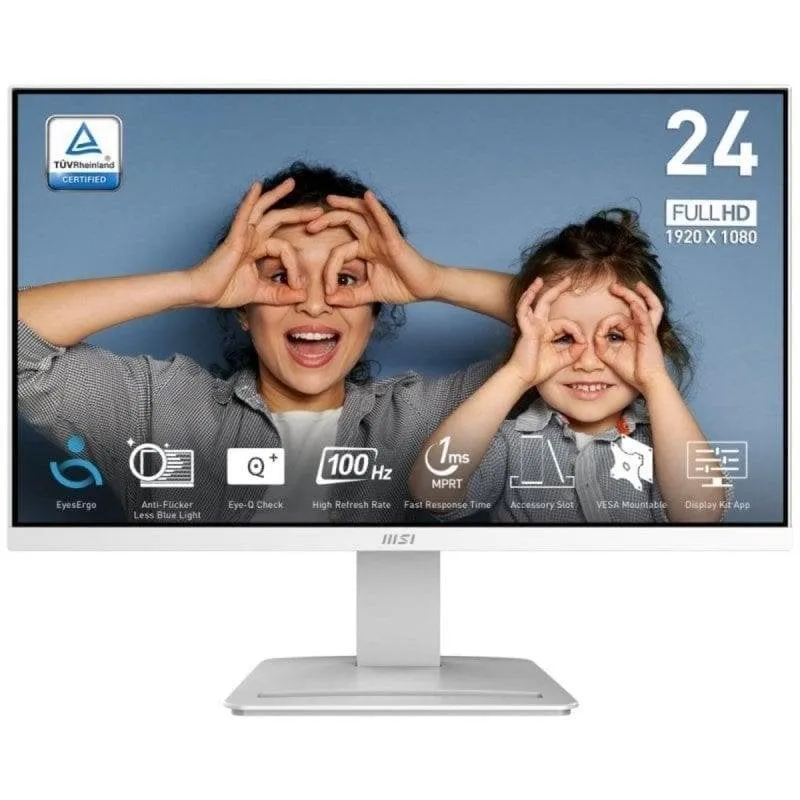 Monitor PC MSI PRO MP2412W 23.8" FullHD 100Hz VA Antiriflesso 1ms VESA Bianco - immagine 1