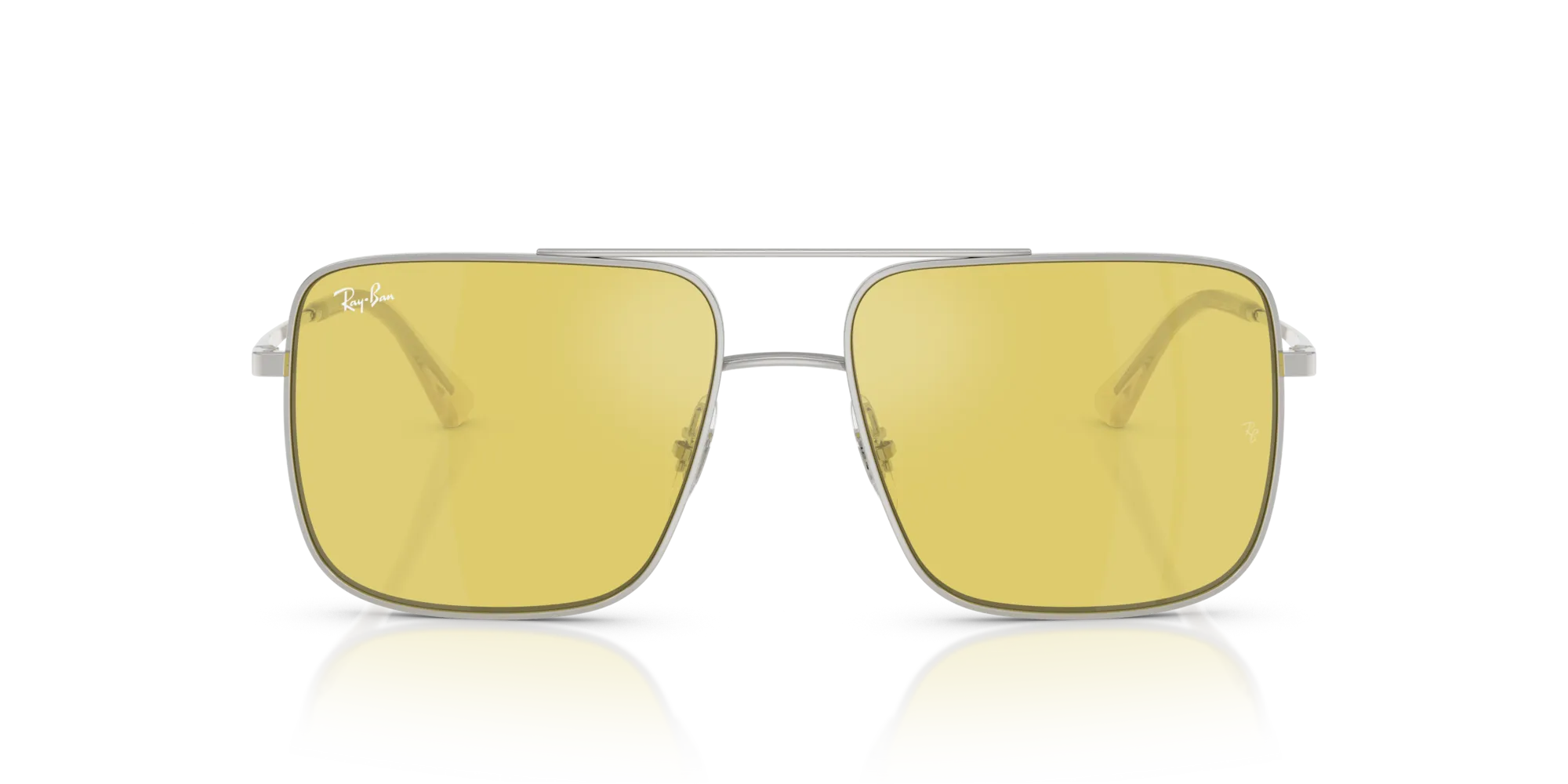 Ray - Ban RB3758 ARI 003/6D Occhiali da sole Metallo Argento Giallo Squadrata Normale - immagine 3