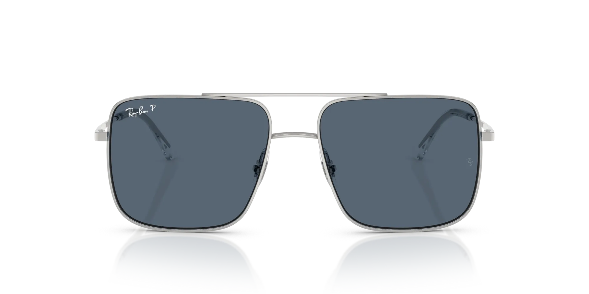 Ray - Ban RB3758 ARI 003/2V Occhiali da sole Metallo Argento Blu Squadrata Polarizzata - immagine 3