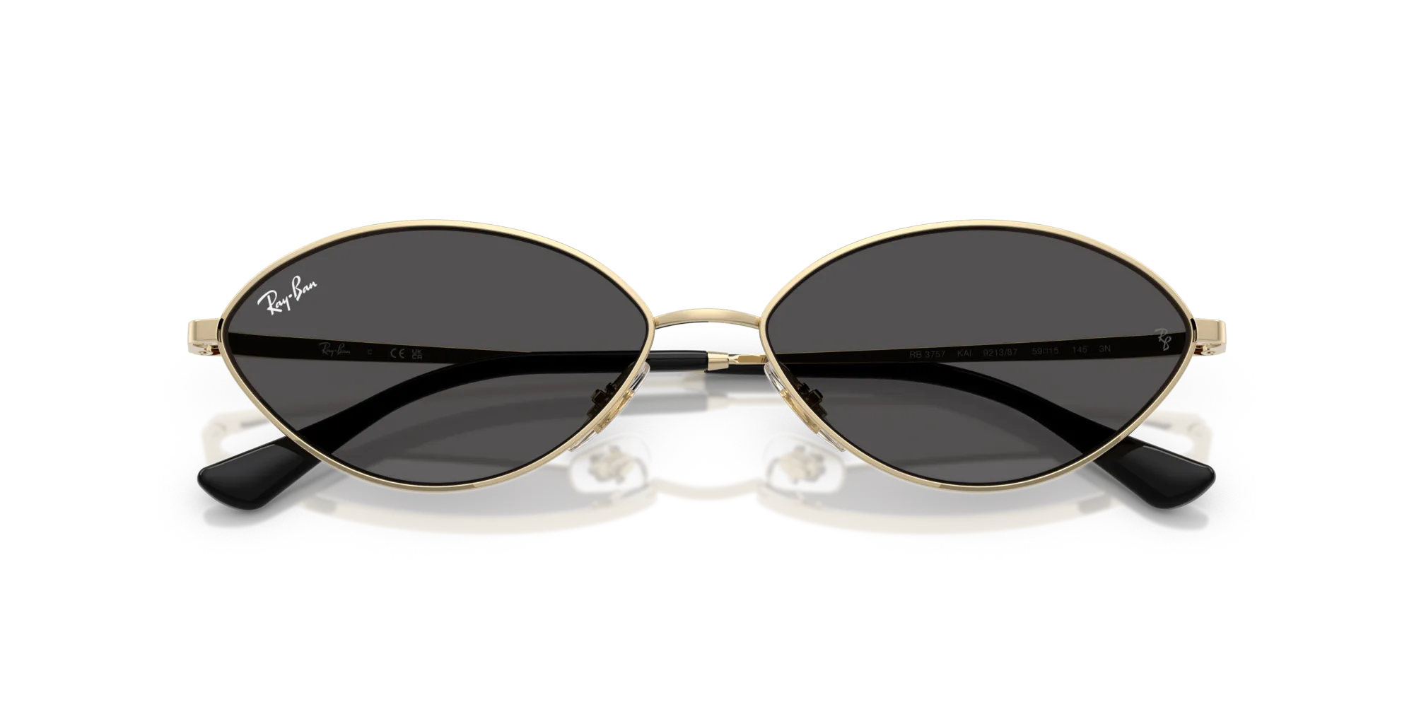 Ray - Ban RB3757 KAI 921387 Occhiali da sole Metallo Oro Grigio Rotonda Normale - immagine 2