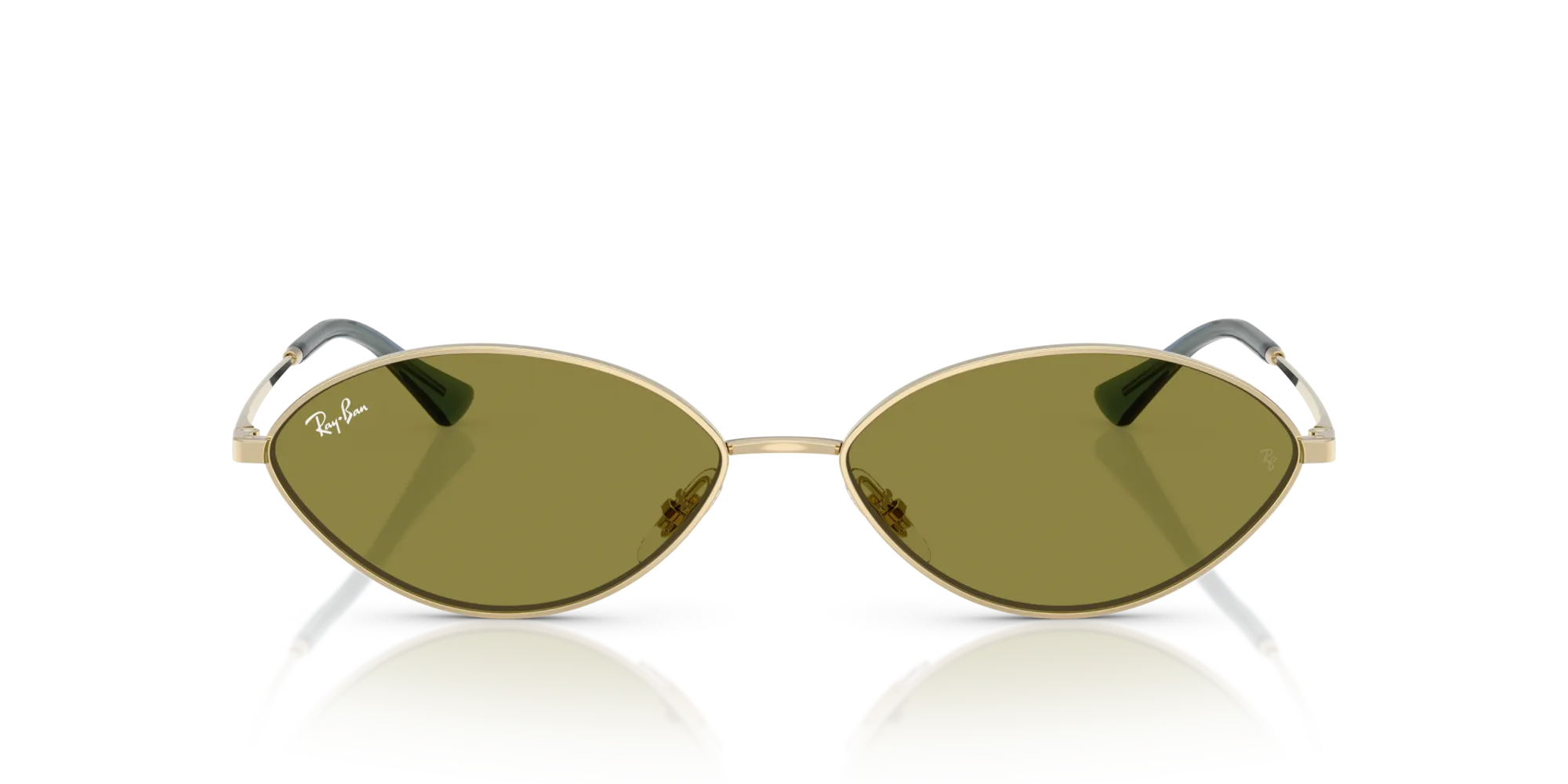 Ray - Ban RB3757 KAI 9213/2 Occhiali da sole Metallo Oro Verde Rotonda Normale - immagine 3