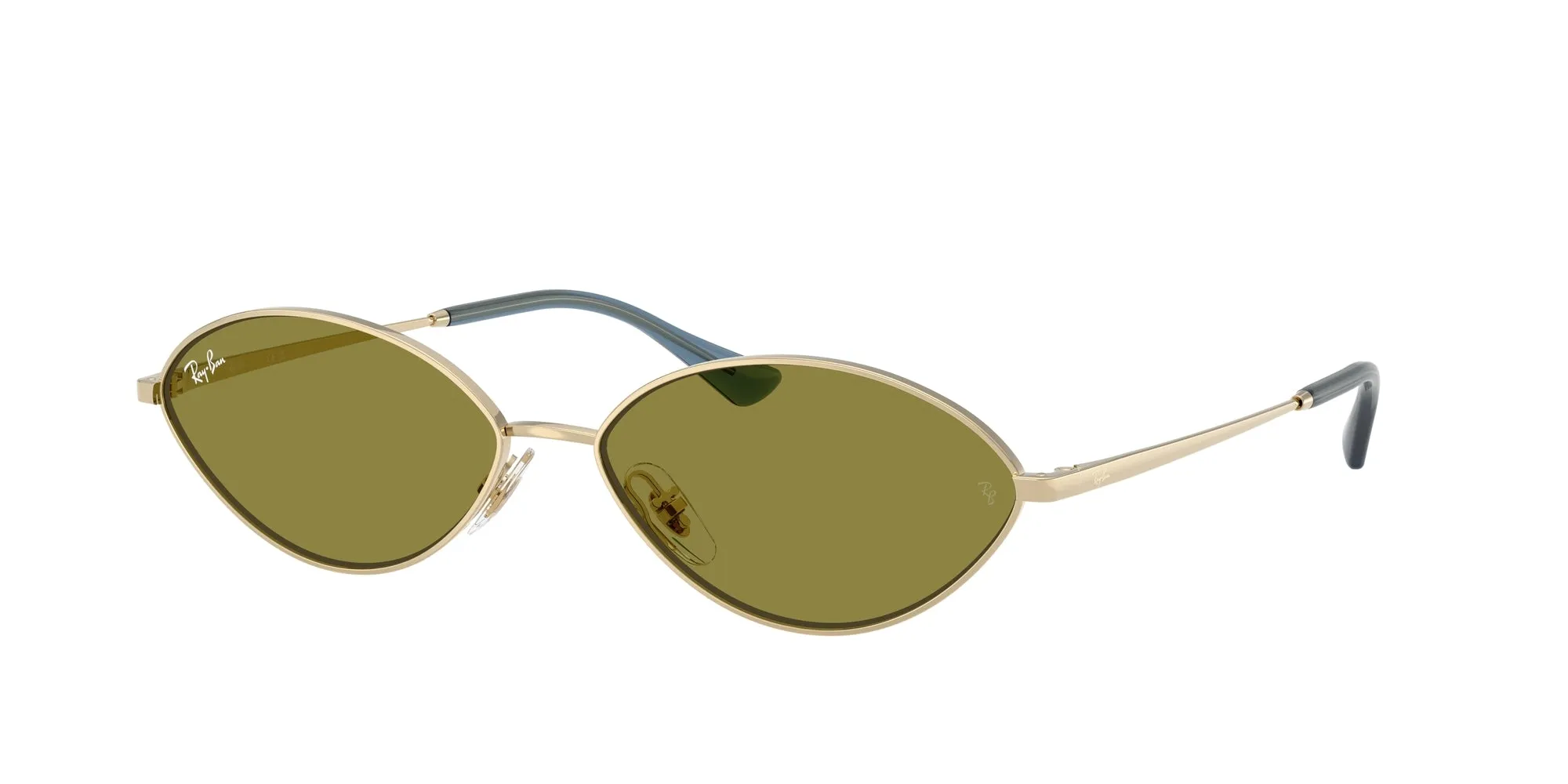 Ray - Ban RB3757 KAI 9213/2 Occhiali da sole Metallo Oro Verde Rotonda Normale - immagine 1