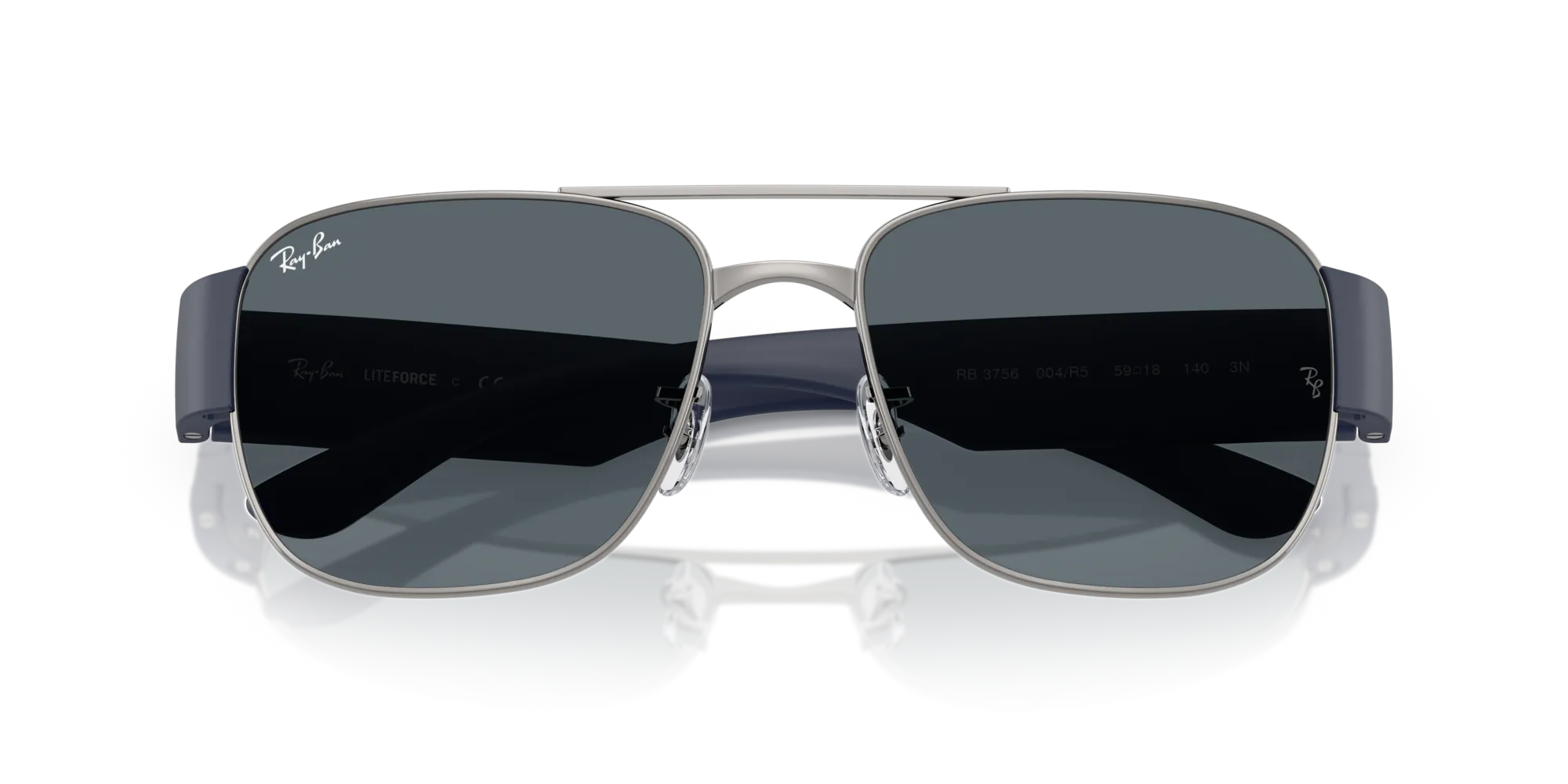 Ray - Ban RB3756 004/R5 Occhiali da sole Metallo Grigio Blu Squadrata Normale - immagine 2