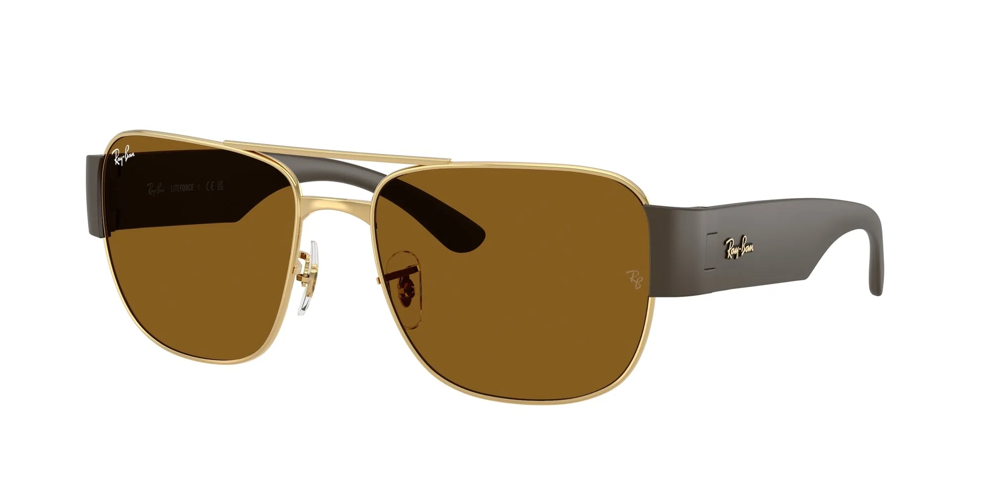 Ray - Ban RB3756 001/33 Occhiali da sole Metallo Oro Marrone Squadrata Normale - immagine 1