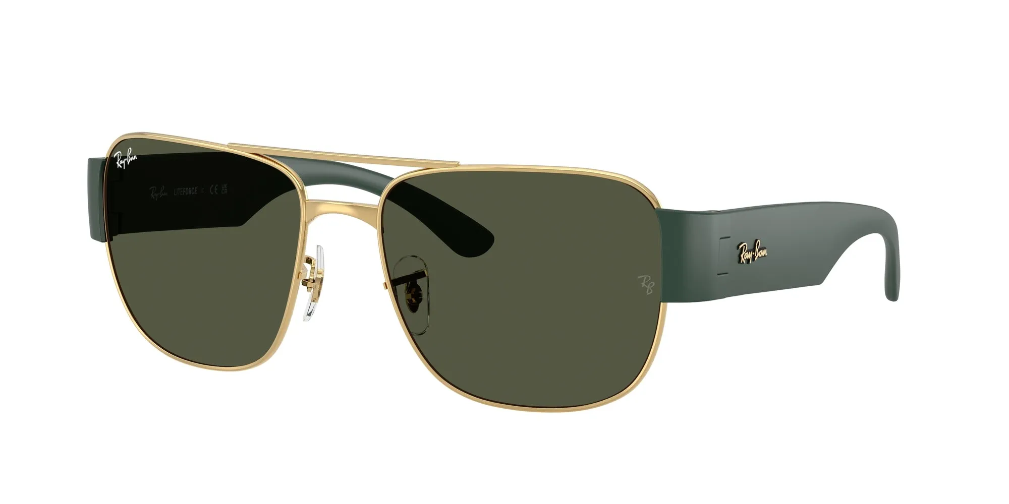 Ray - Ban RB3756 001/31 Occhiali da sole Metallo Oro Verde Squadrata Normale - immagine 1