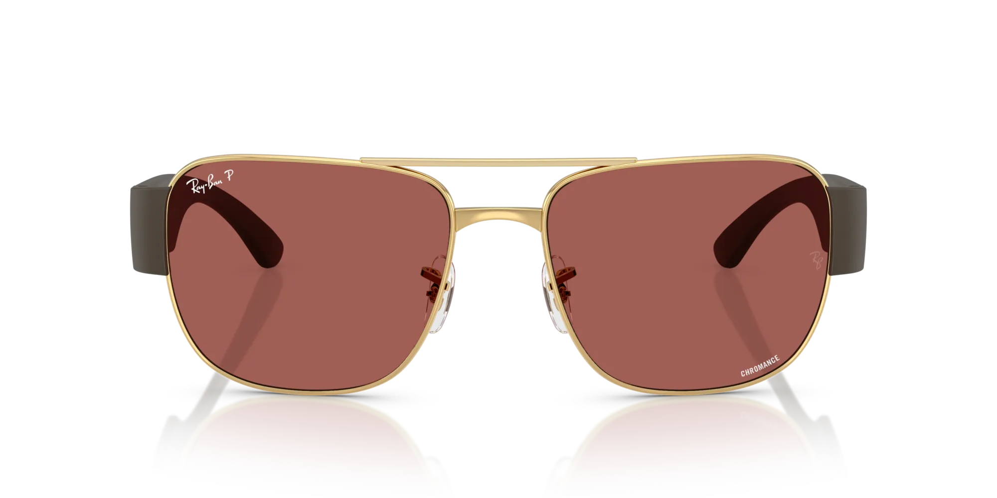 Ray - Ban RB3756CH 001/AL Occhiali da sole Metallo Oro Viola Squadrata Polarizzata - immagine 3