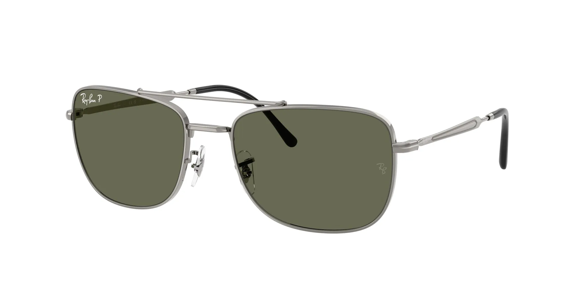 Ray - Ban RB3755 004/58 Occhiali da sole Metallo Grigio Verde Squadrata Polarizzata - immagine 1